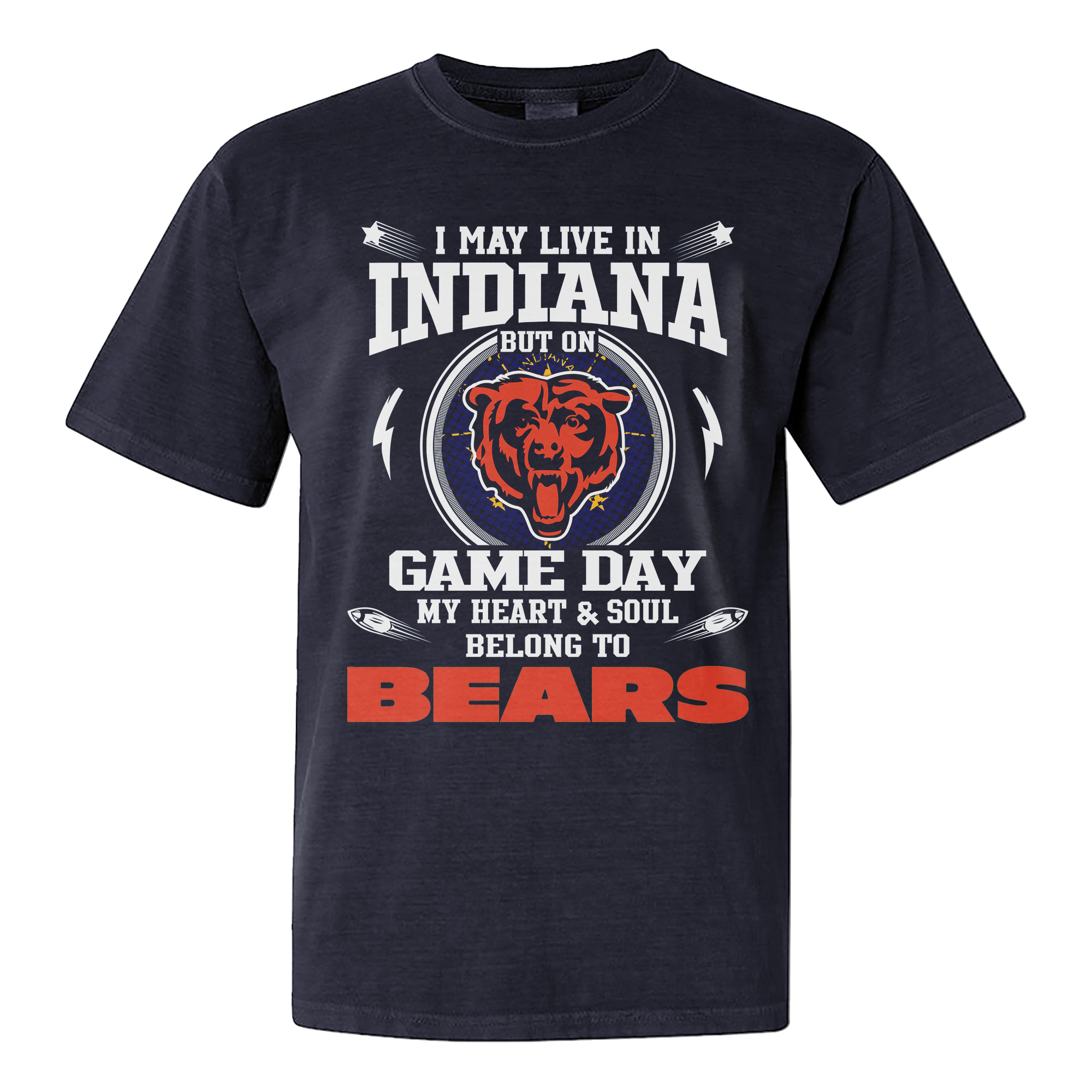 I Live In Indiana And On Game Day My Heart And Soul Belongs To Bears Shirt PT76196