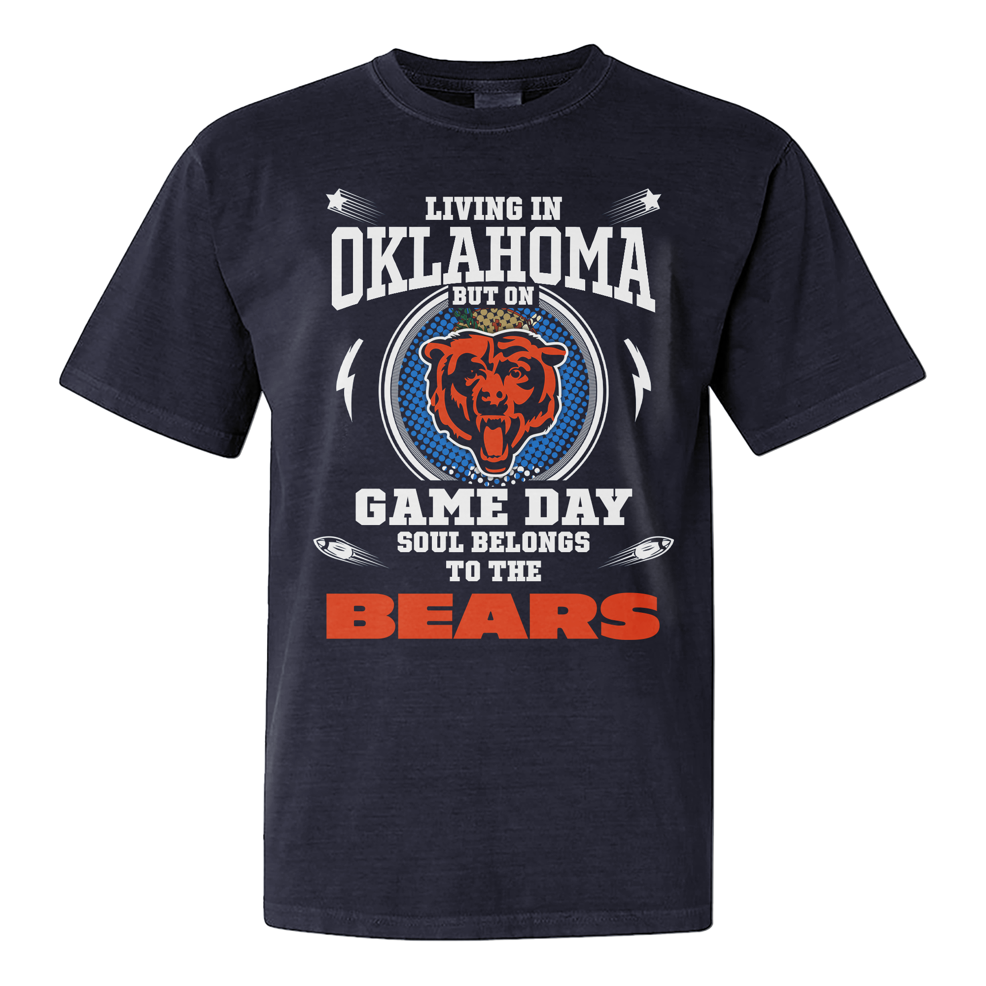 I Live In Oklahoma And On Game Day My Heart And Soul Belongs To Bears Shirt PT76218
