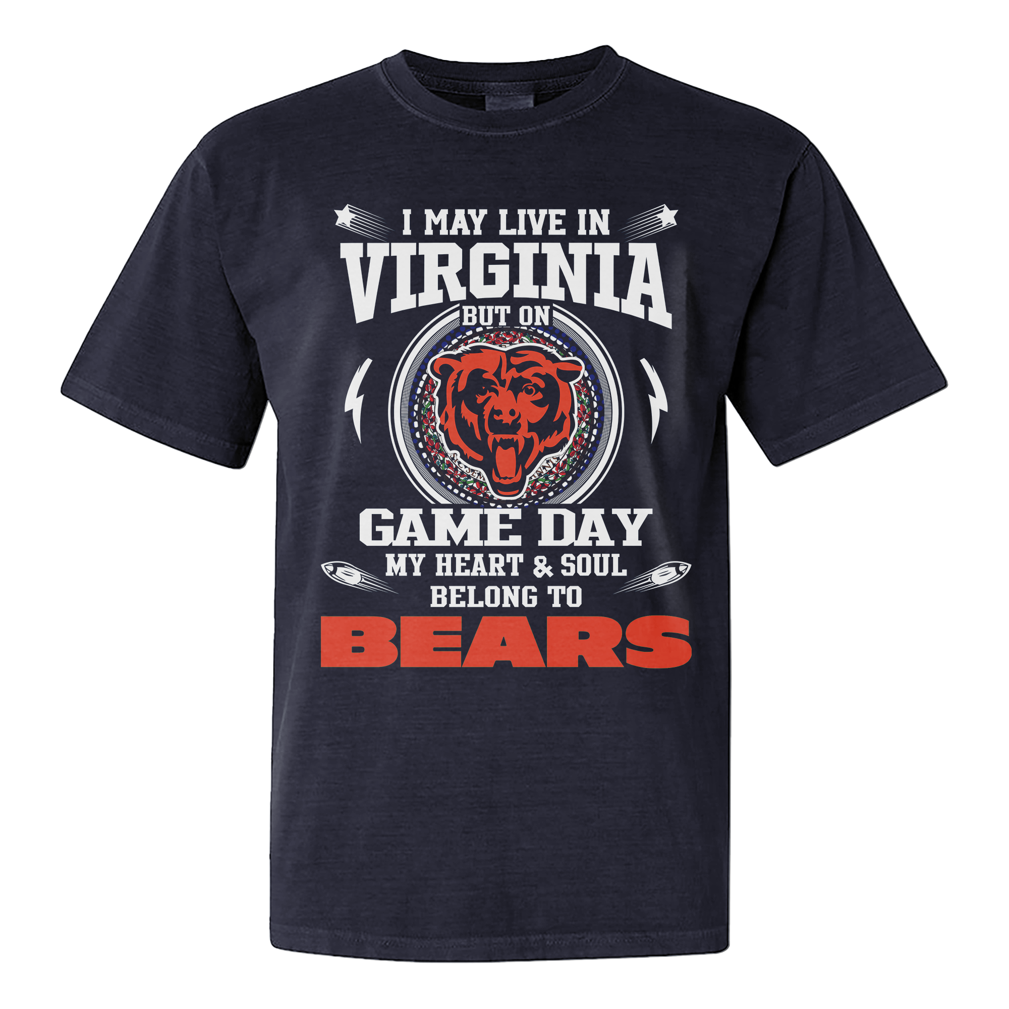 I Live In Virginia And On Game Day My Heart And Soul Belongs To Bears Shirt PT76228