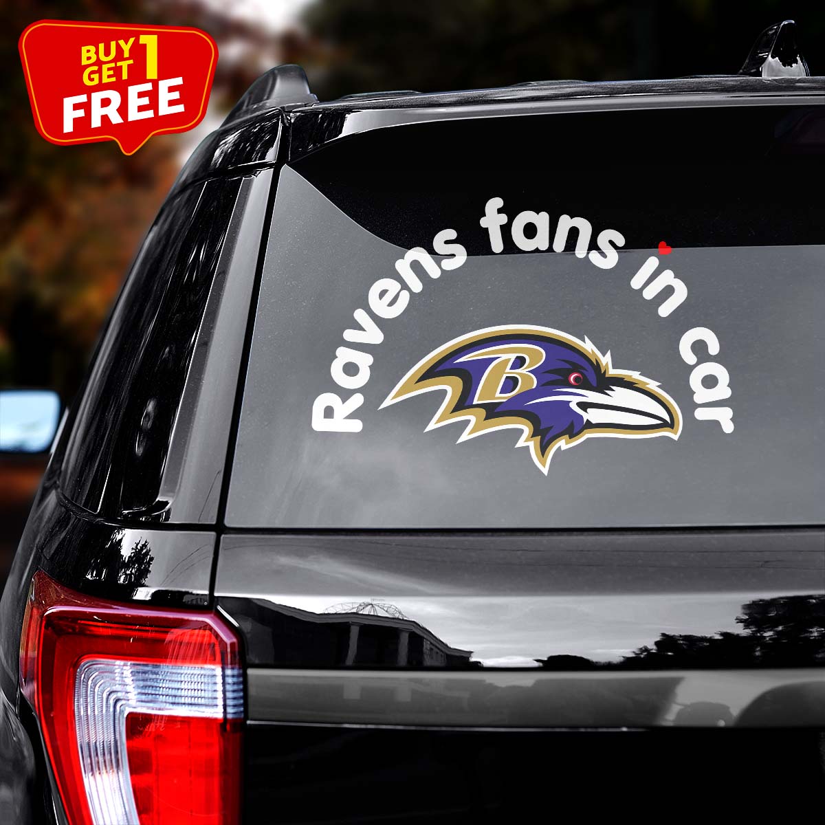 Baltimore Ravens Fan In Car Decal PT76319