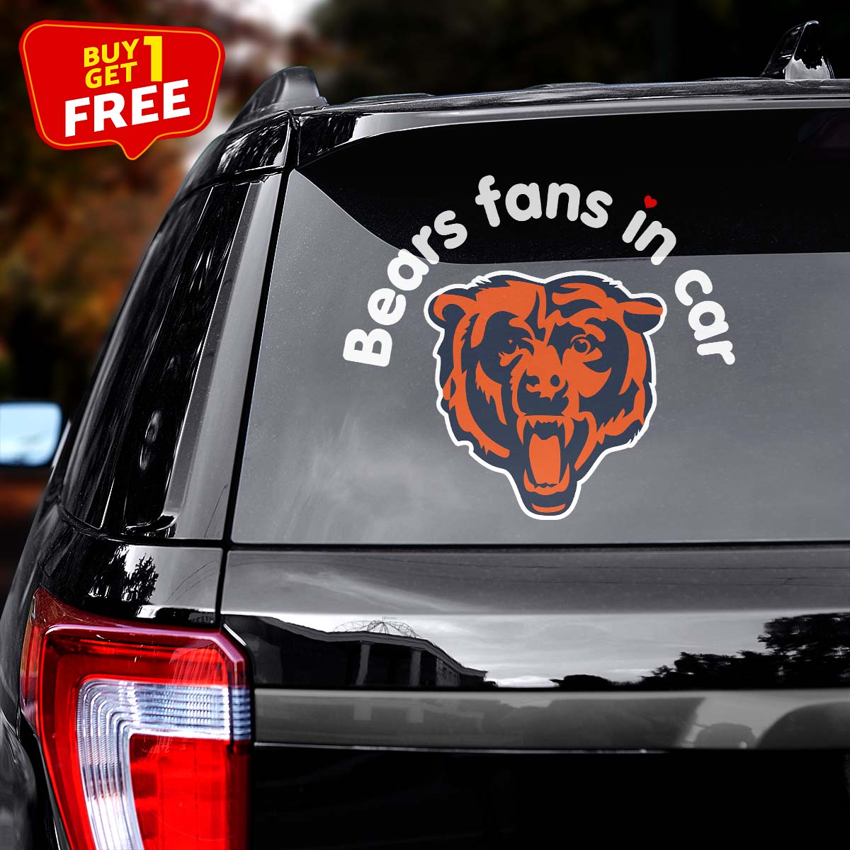 Chicago Bears Fan In Car Decal PT76322