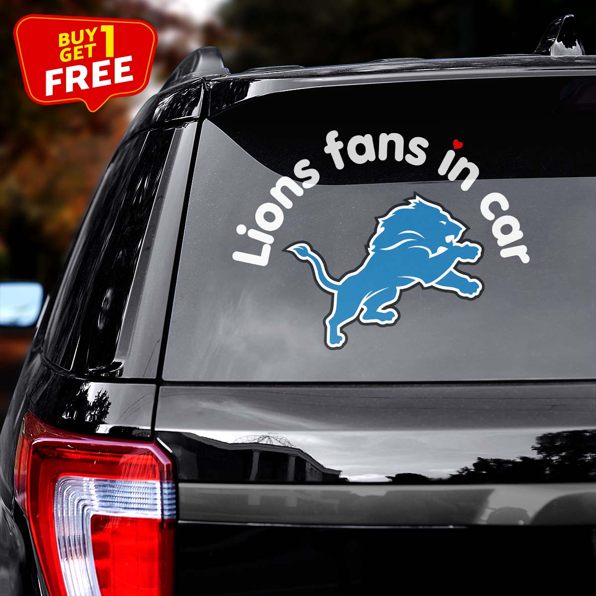 Detroit Lions Fan In Car Decal PT76327
