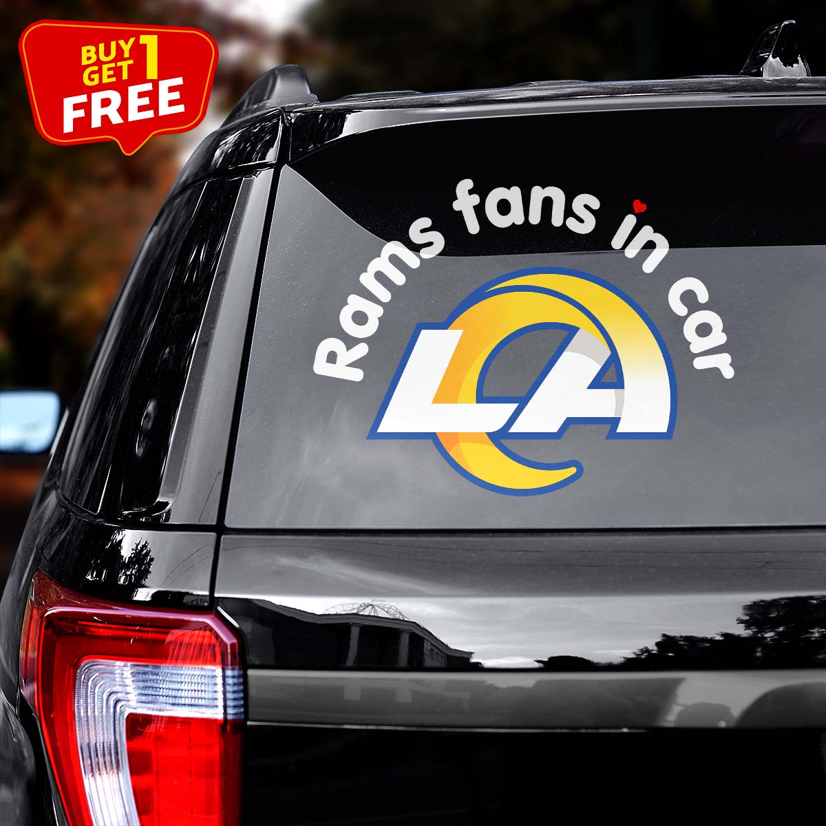 Los Angeles Rams Fan In Car Decal PT76335