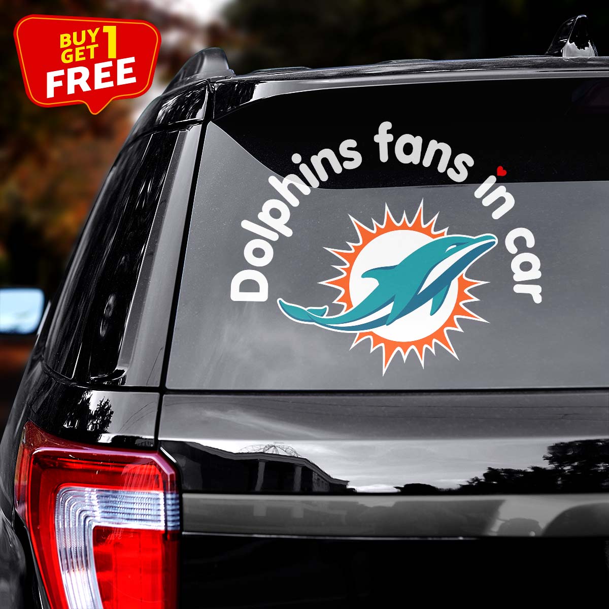 Miami Dolphins Fan In Car Decal PT76336