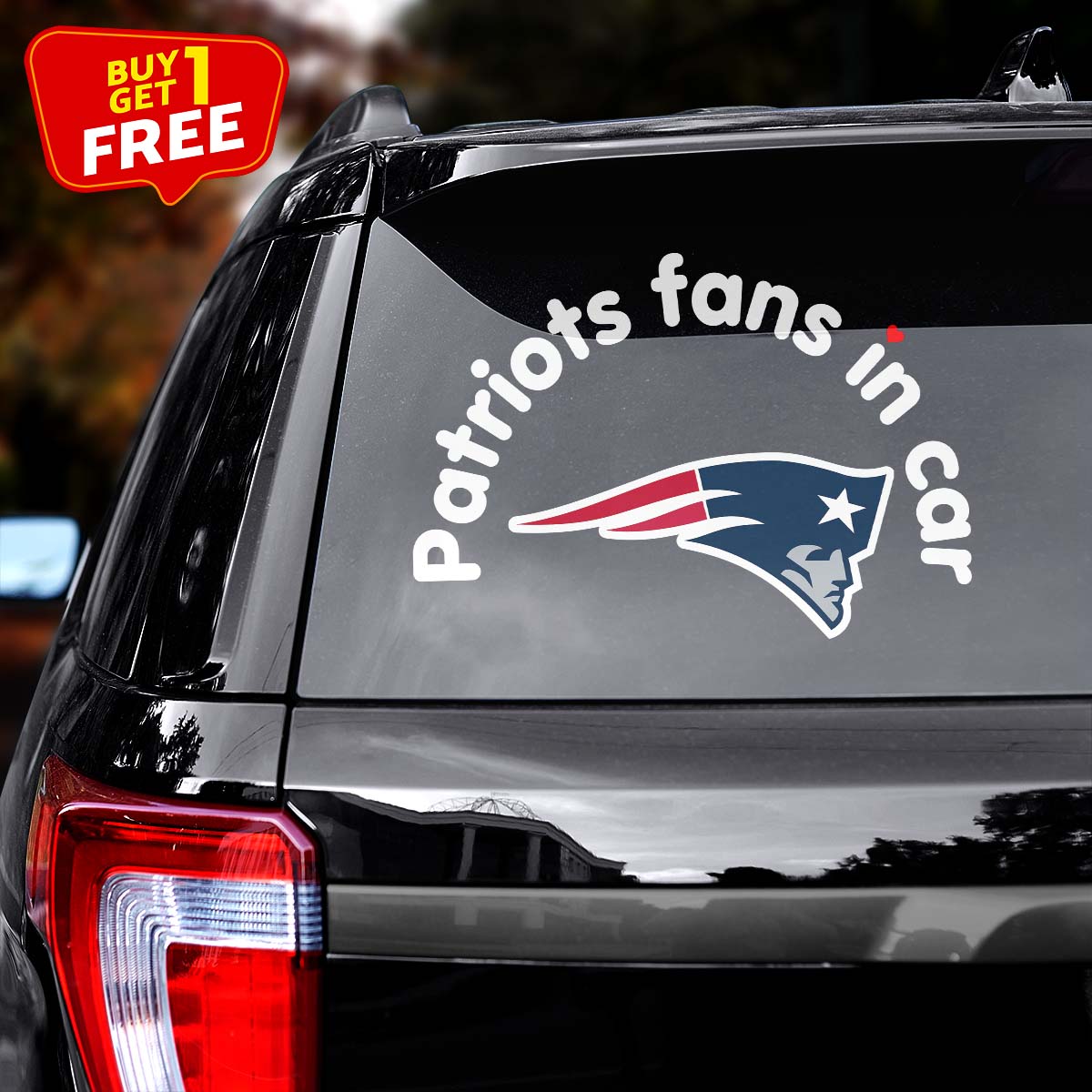 New England Patriots Fan In Car Decal PT76338