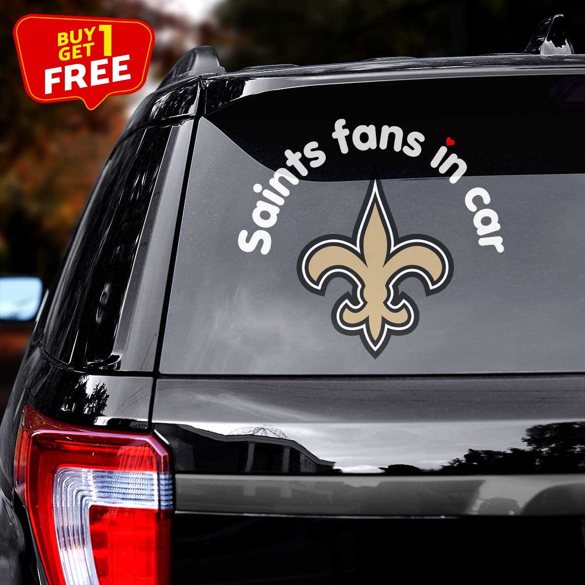 New Orleans Saints Fan In Car Decal PT76339