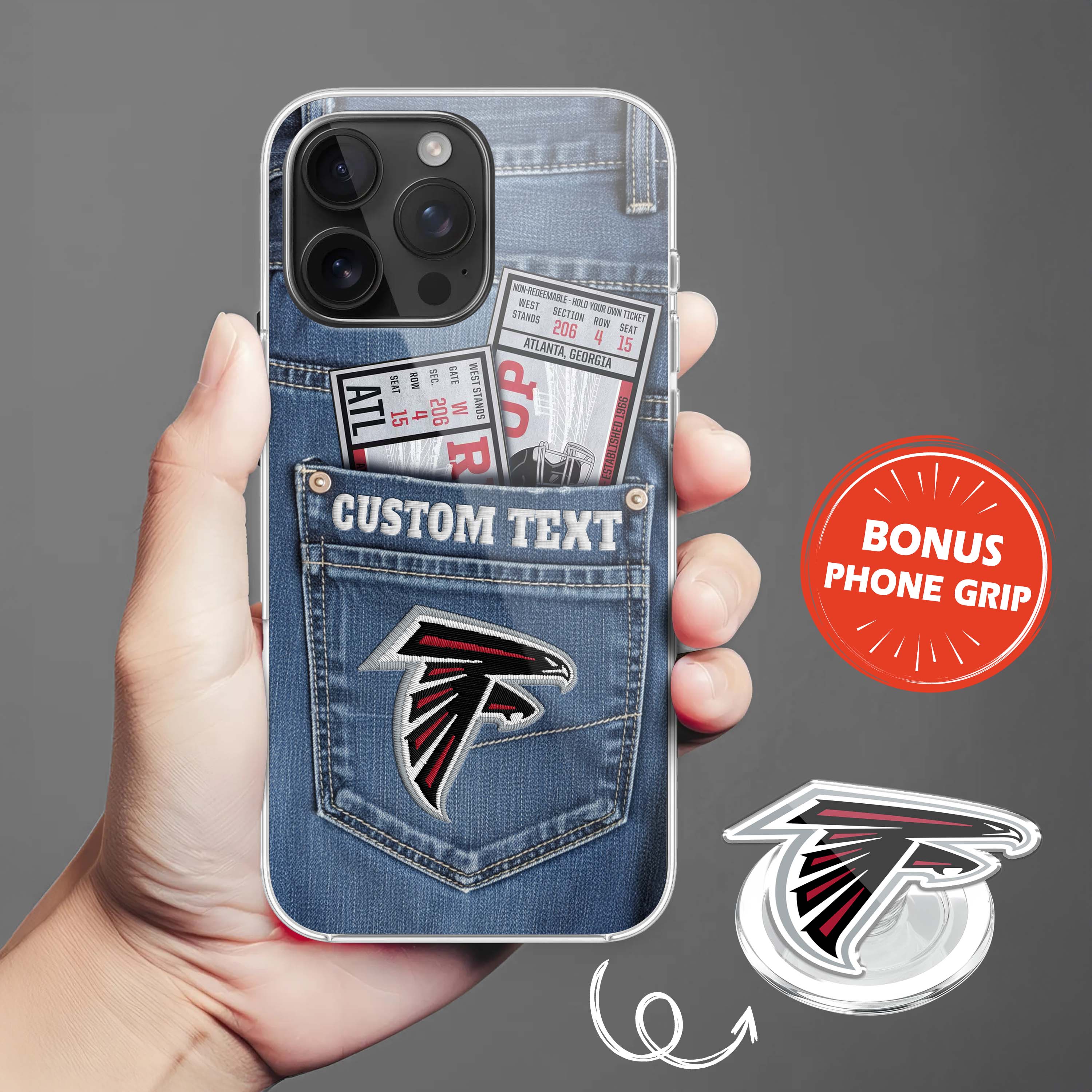Atlanta Falcons NFL Jeans Pocket Phone Case & Phone Grip PT76353