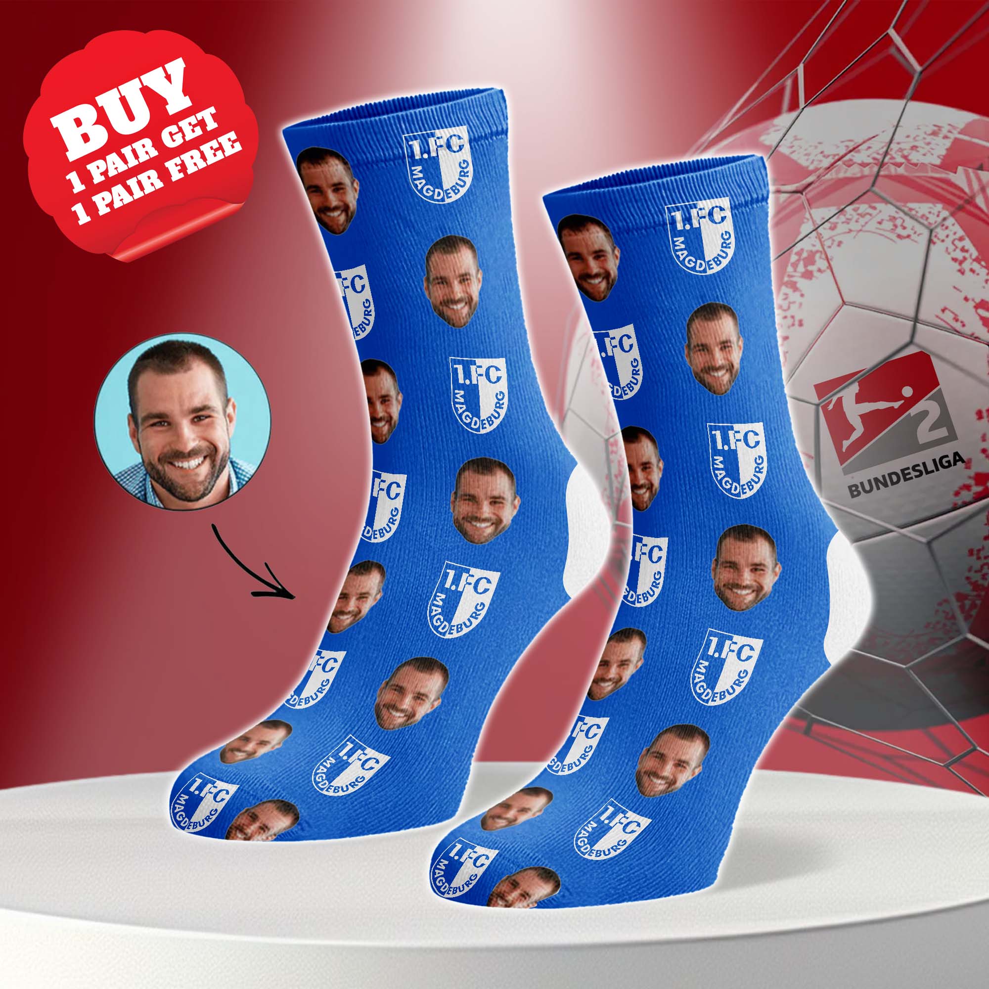 1. FC Magdeburg Personalized Middle Tube Socks PT76494