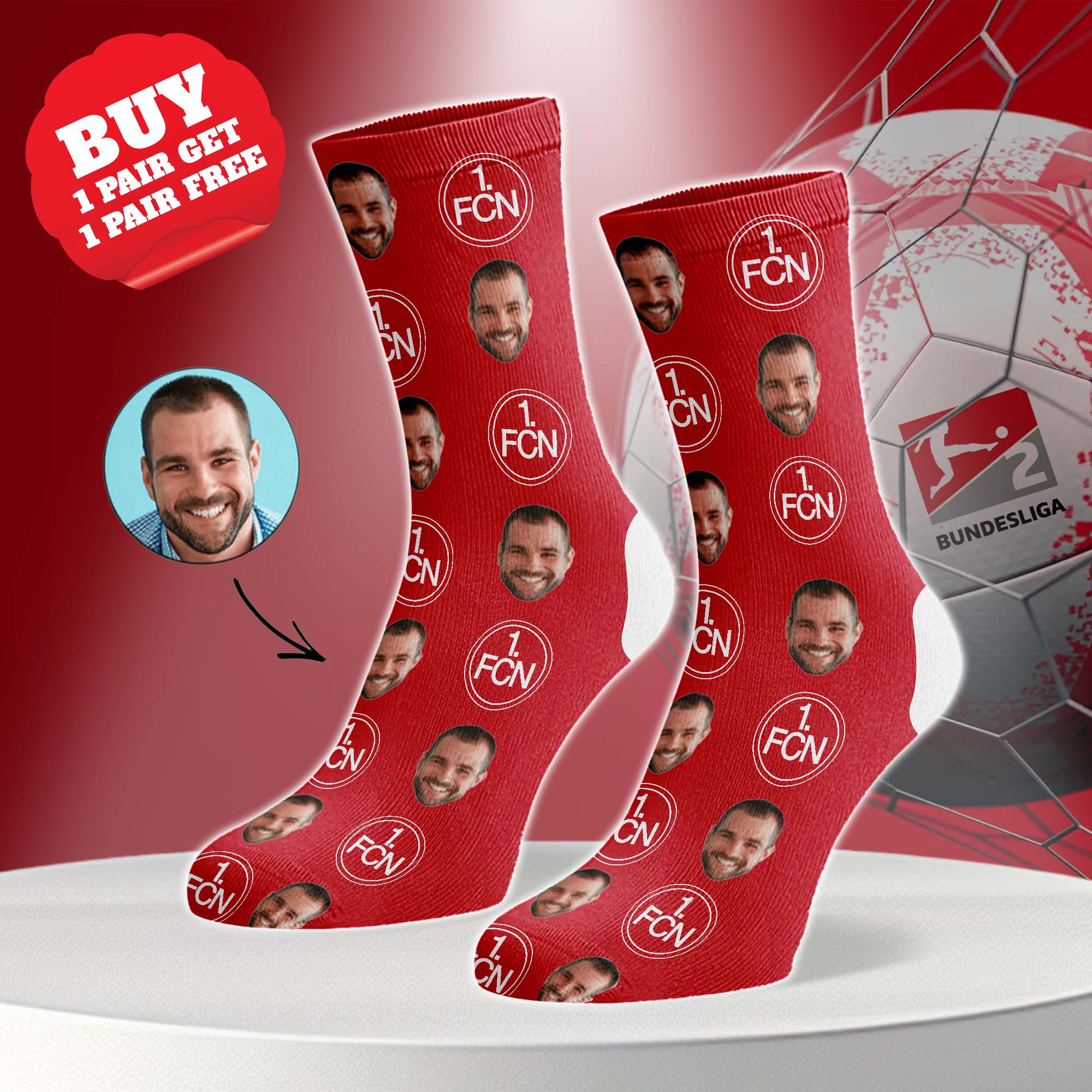 1. FC Nürnberg Personalized Middle Tube Socks PT76495