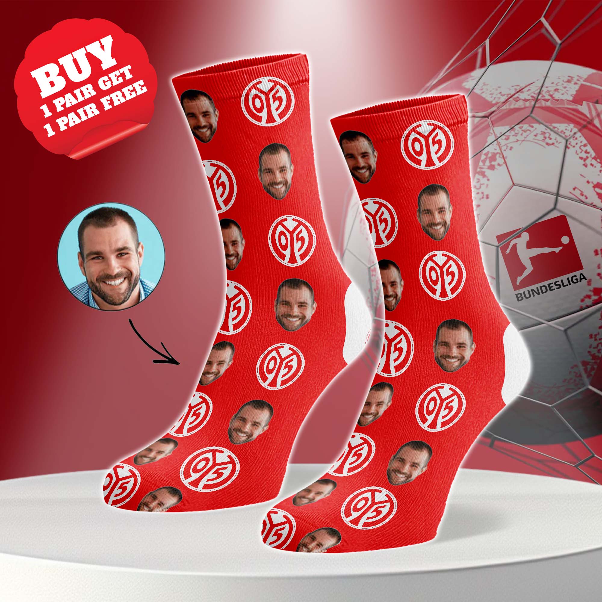 1. FSV Mainz 05 Personalized Middle Tube Socks PT76478