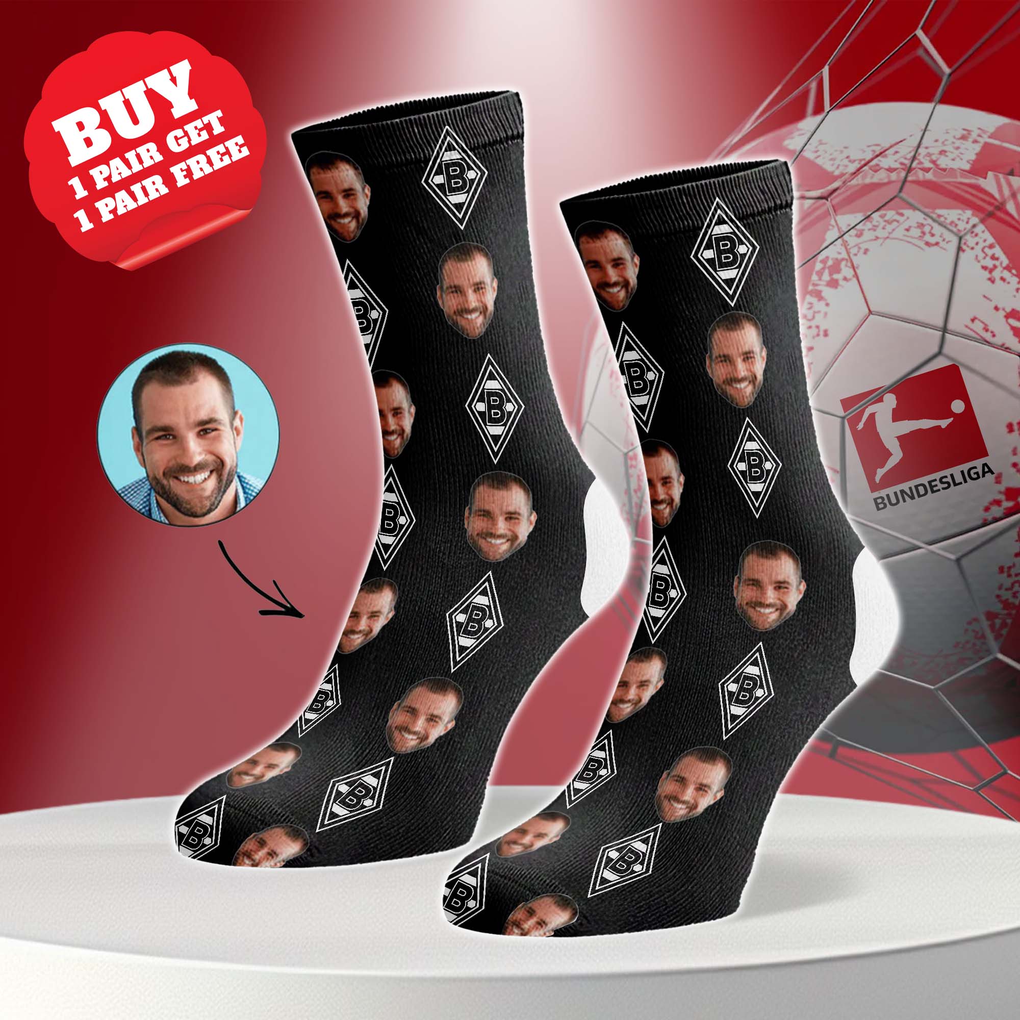 Borussia Mönchengladbach Personalized Middle Tube Socks PT76481