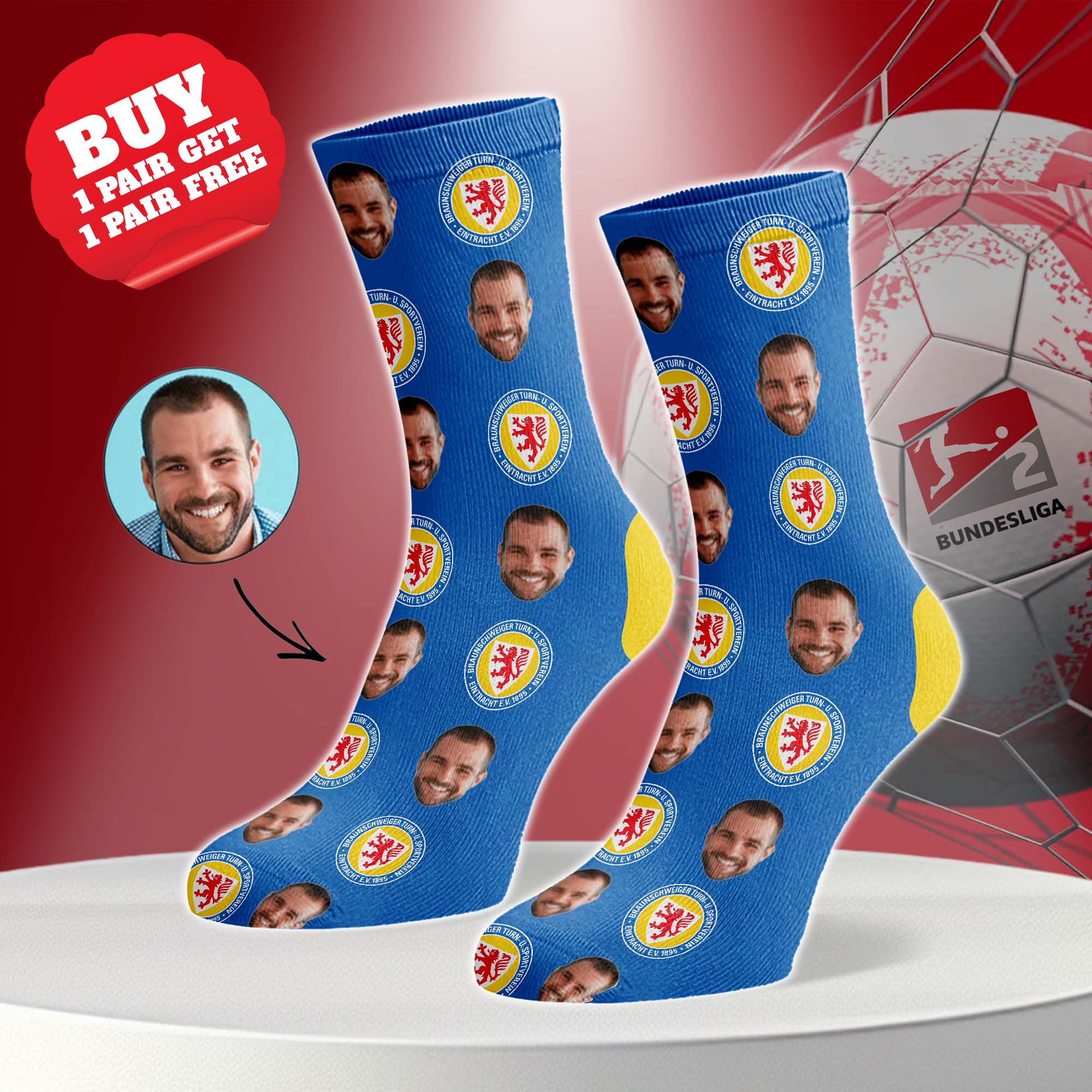 Eintracht Braunschweig Personalized Middle Tube Socks PT76498