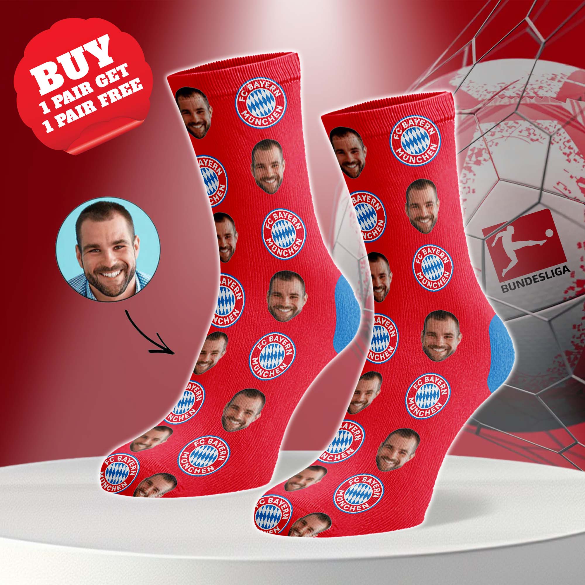FC Bayern München Personalized Middle Tube Socks PT76484