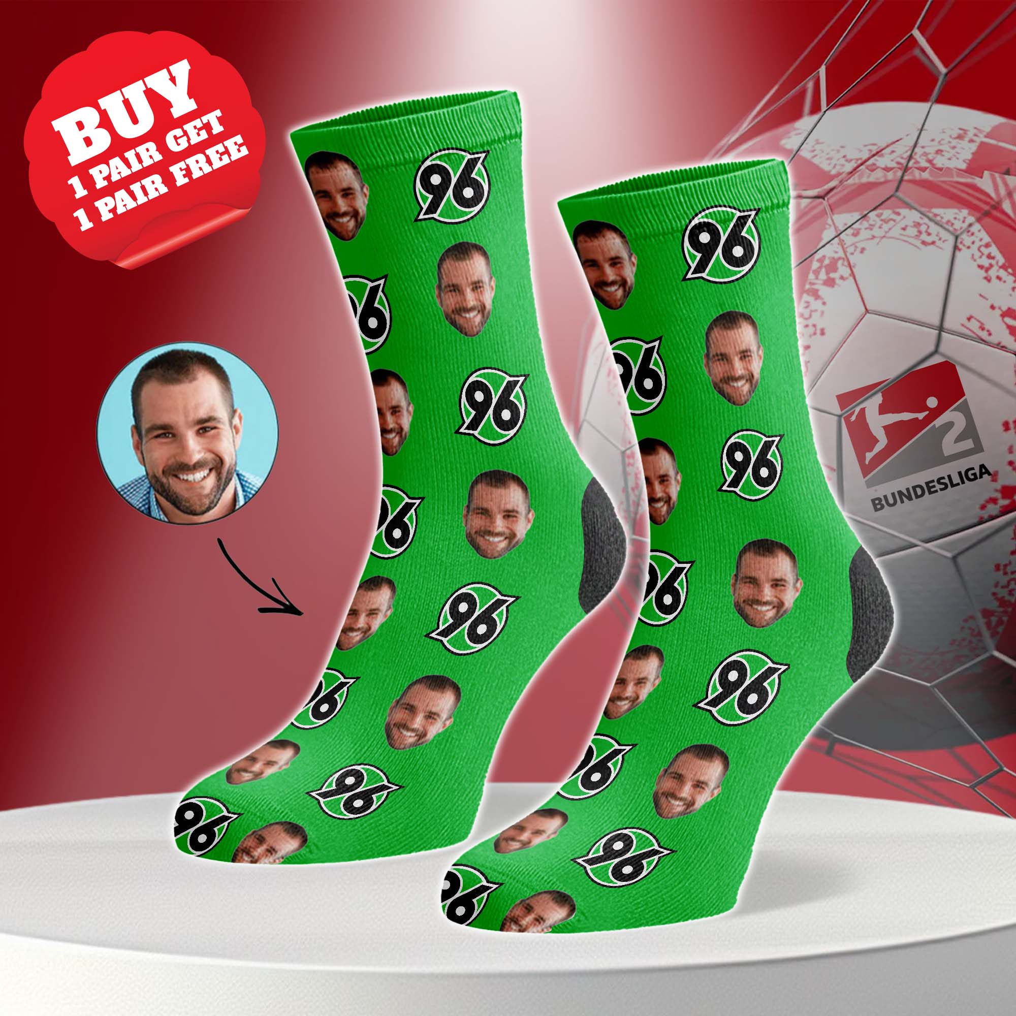 Hannover 96 Personalized Middle Tube Socks PT76501