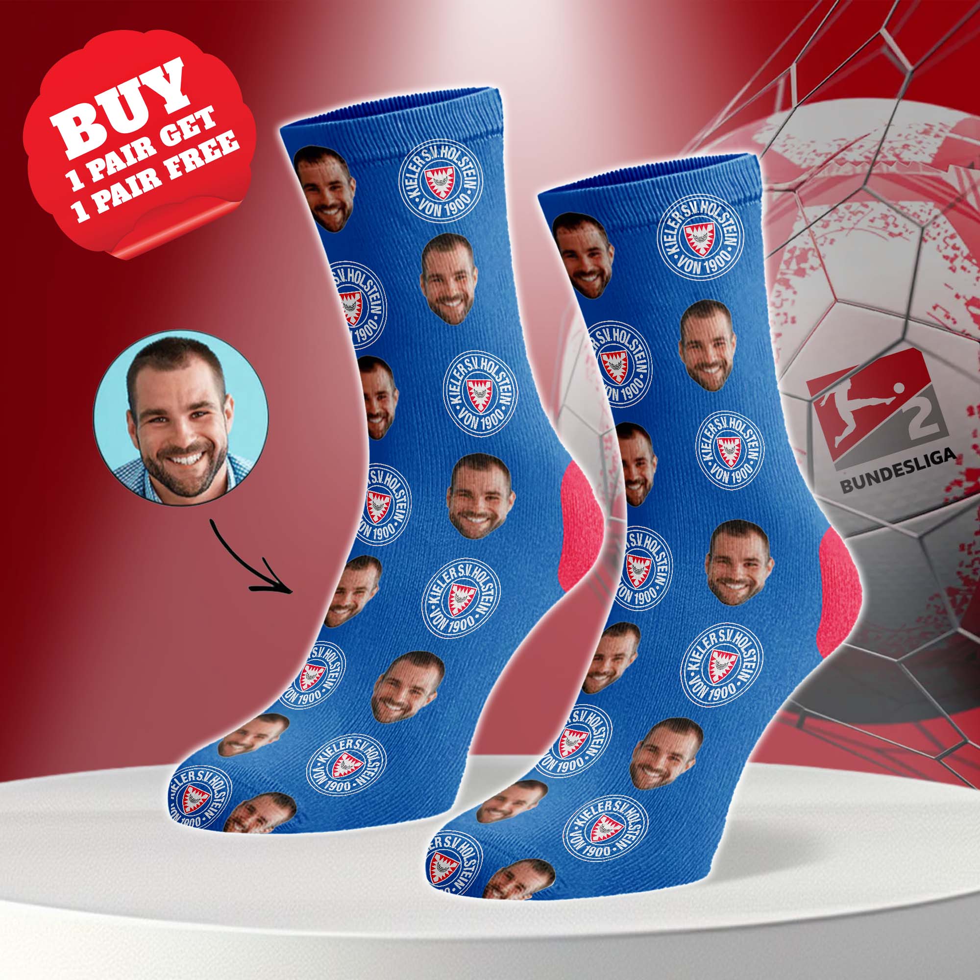 Holstein Kiel Personalized Middle Tube Socks PT76503