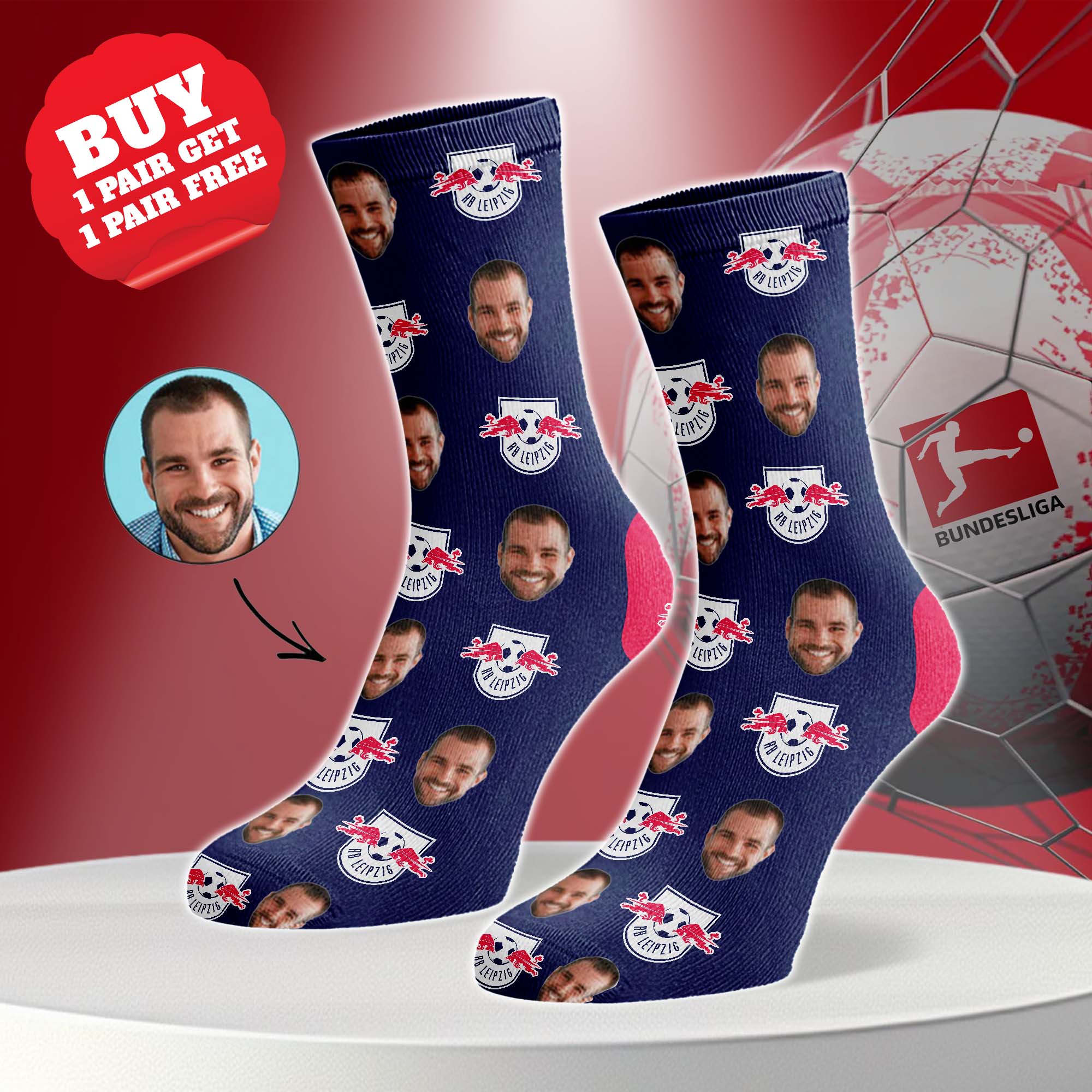 RB Leipzig Personalized Middle Tube Socks PT76487
