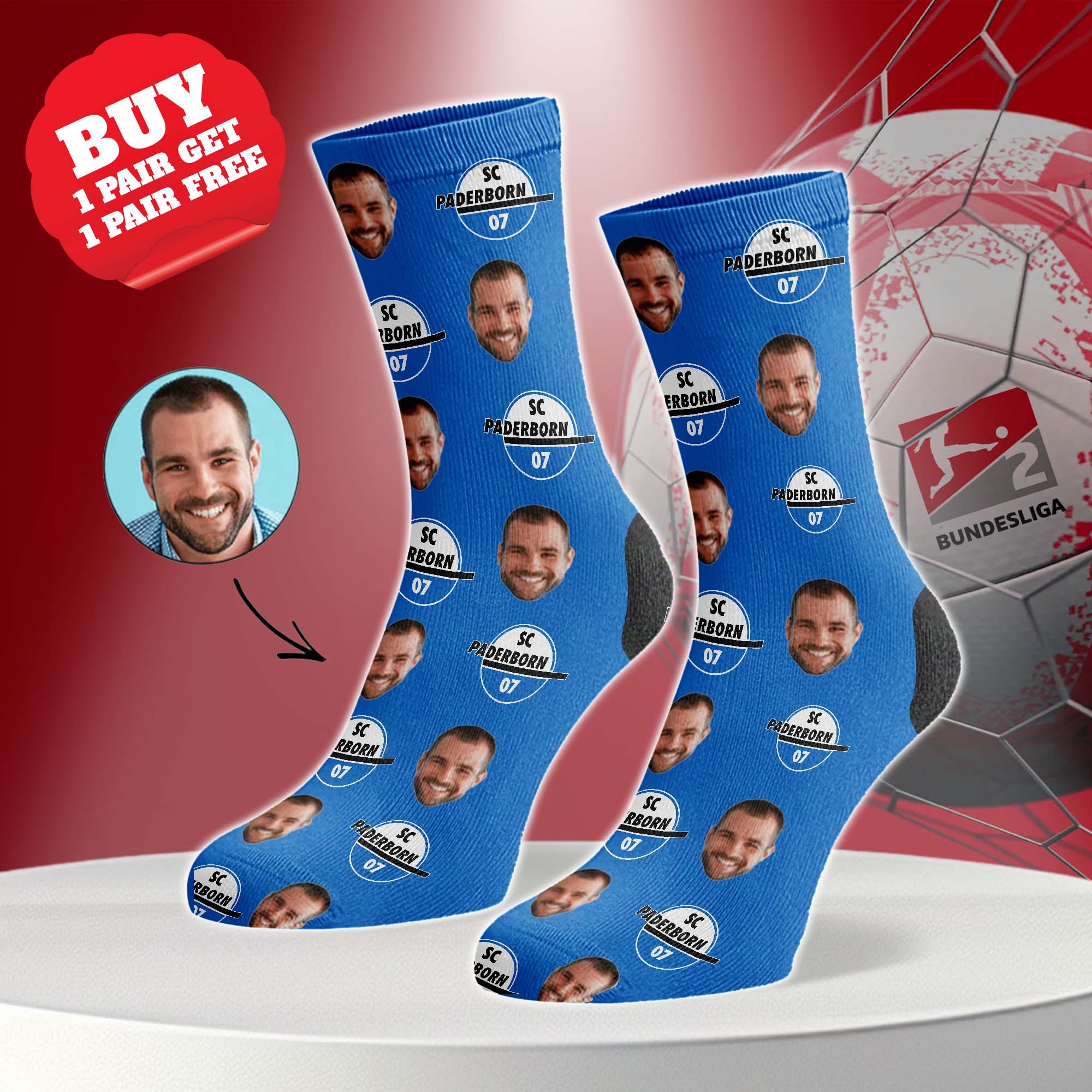 SC Paderborn 07 Personalized Middle Tube Socks PT76506