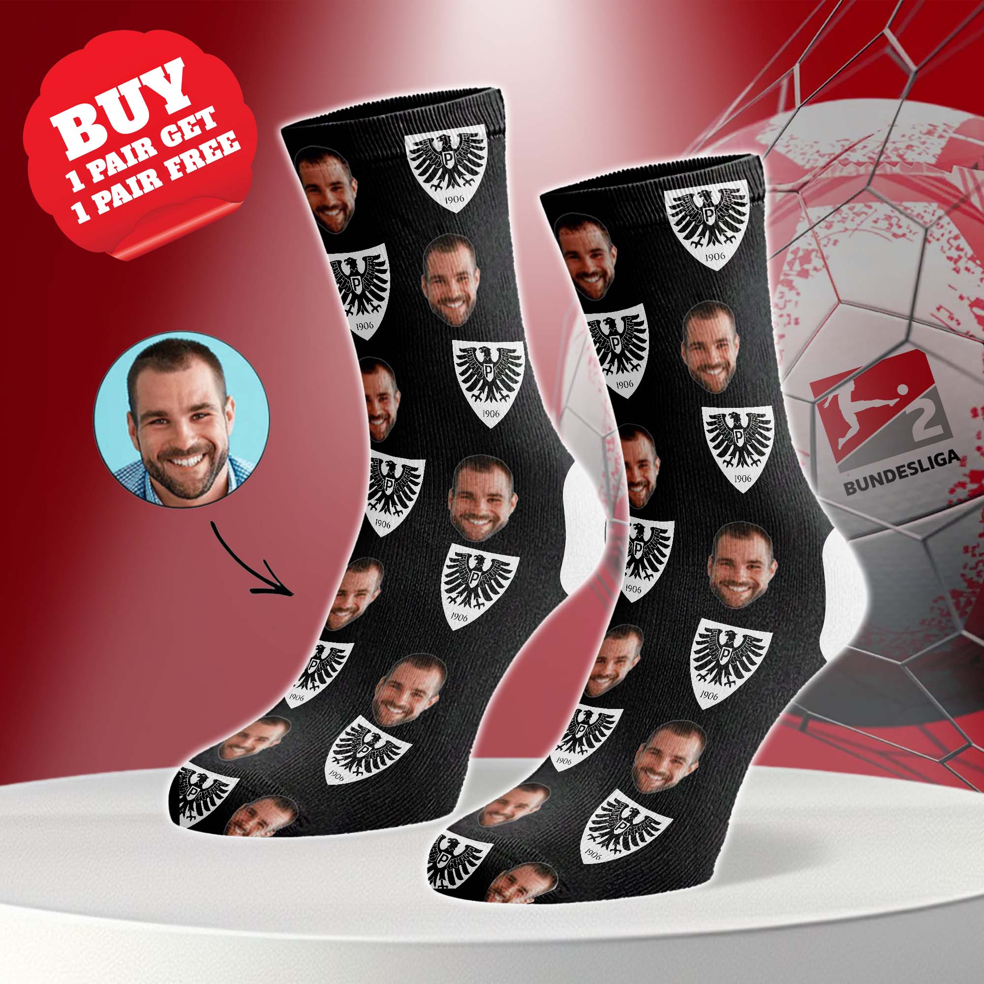 SC Preußen Münster Personalized Middle Tube Socks PT76507