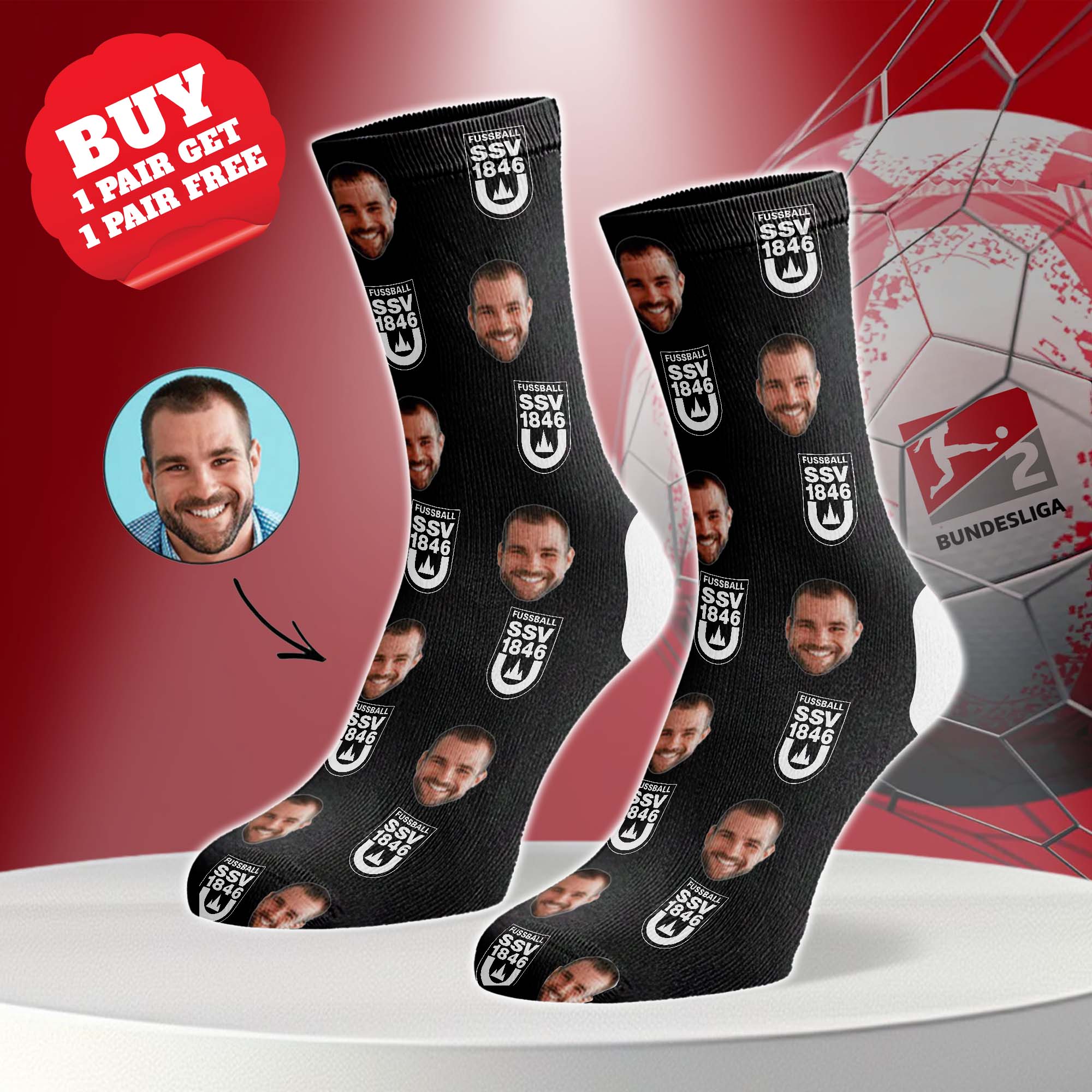 SSV Ulm Personalized Middle Tube Socks PT76509