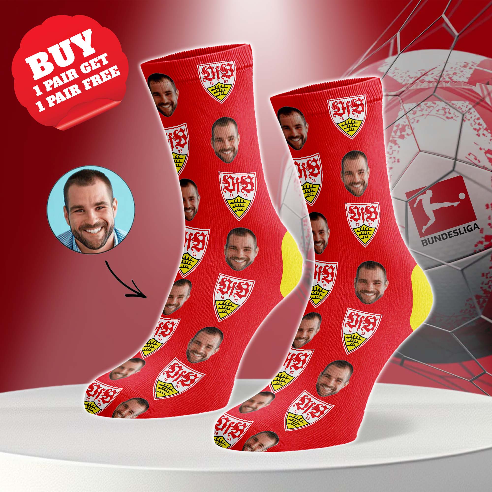 VfB Stuttgart Personalized Middle Tube Socks PT76490