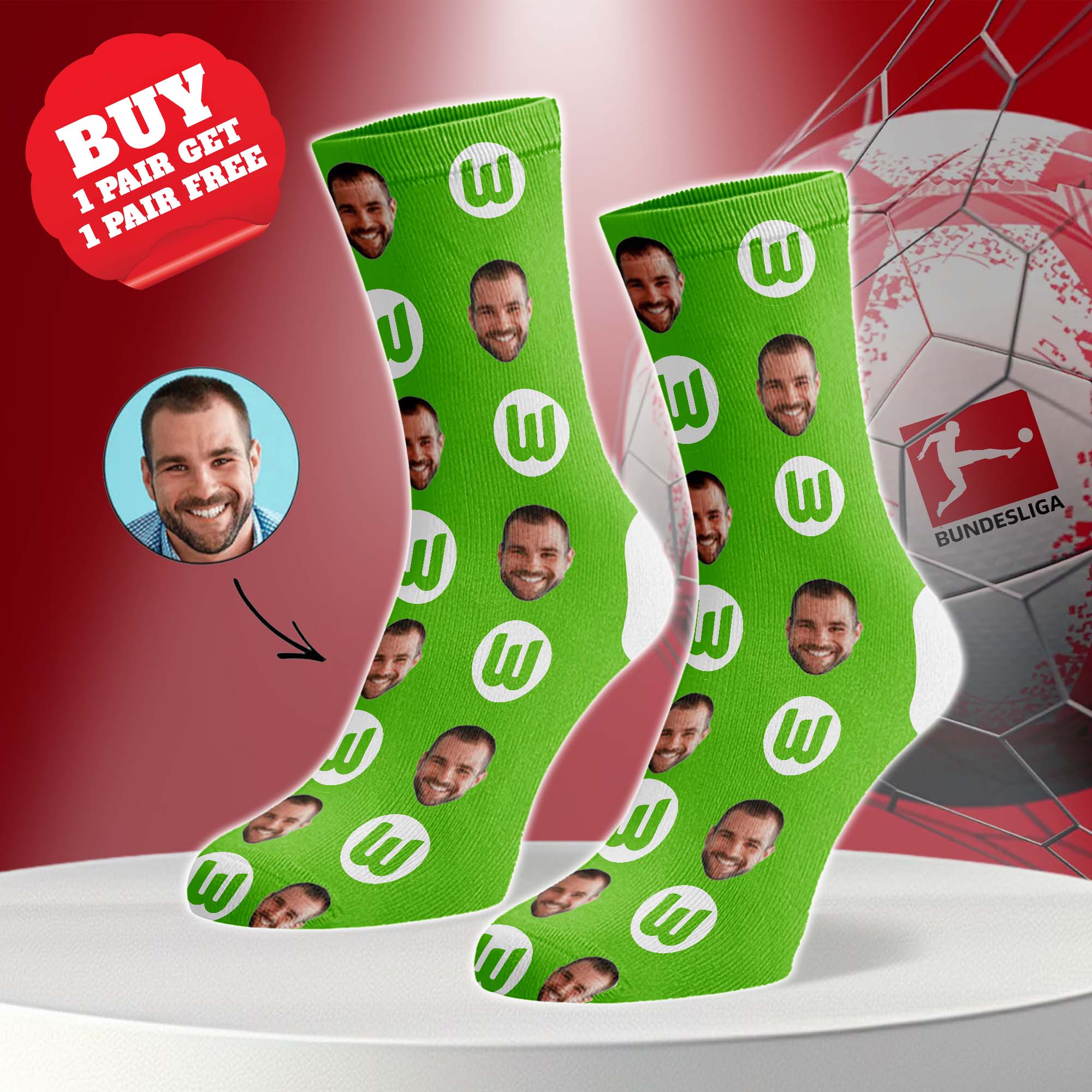 VfL Wolfsburg Personalized Middle Tube Socks PT76491