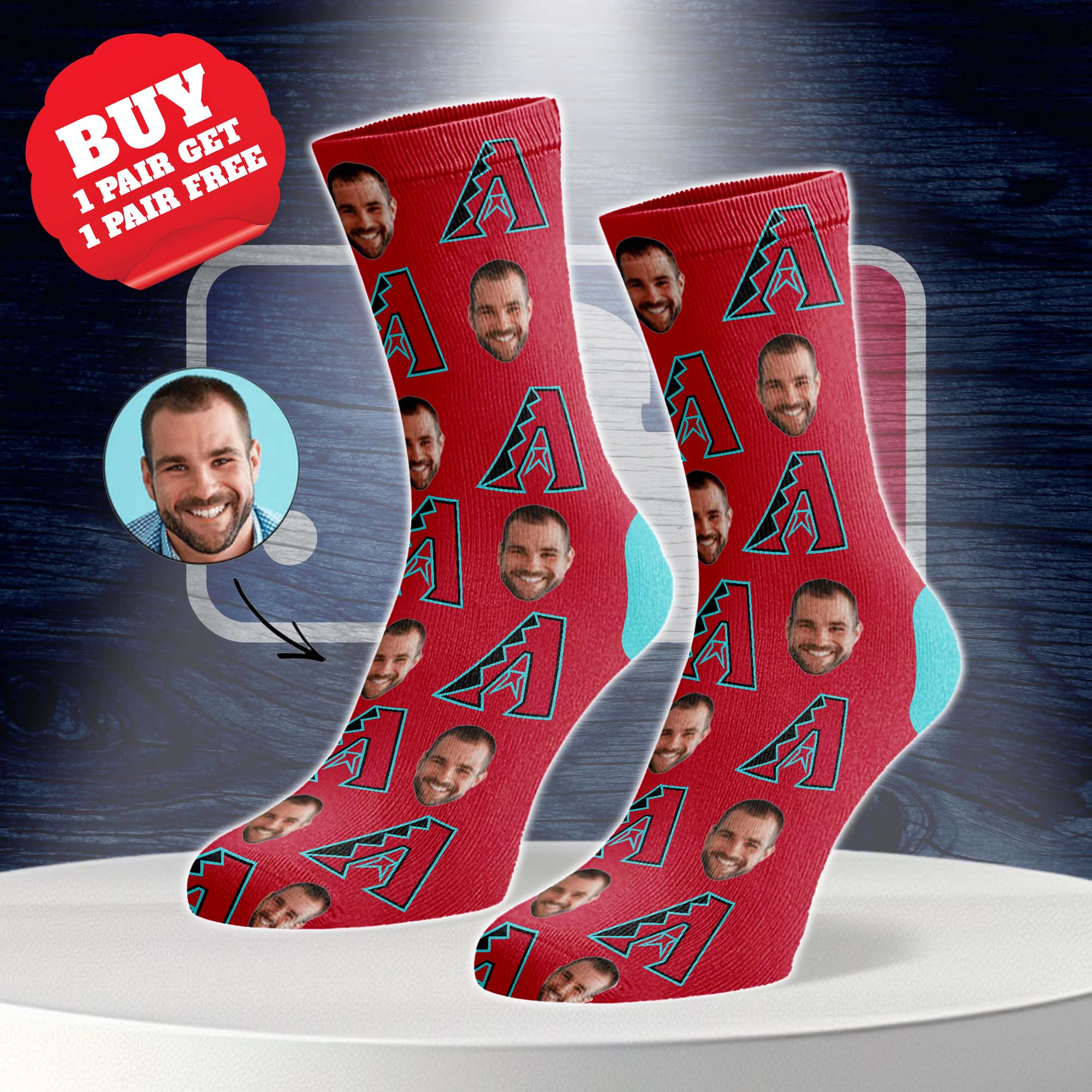 Arizona Diamondbacks Personalized Middle Tube Socks PT76575