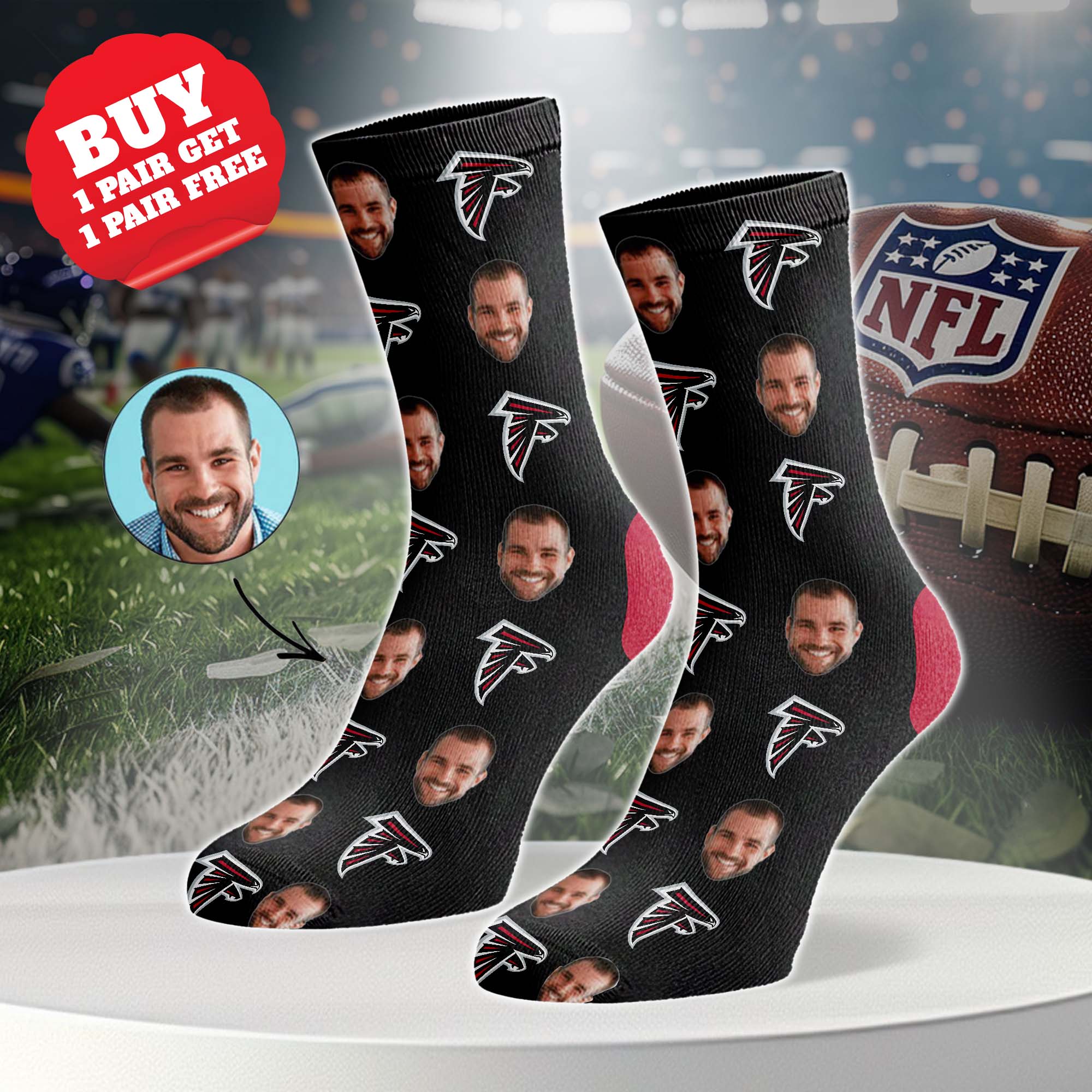 Atlanta Falcons Personalized Middle Tube Socks PT76606