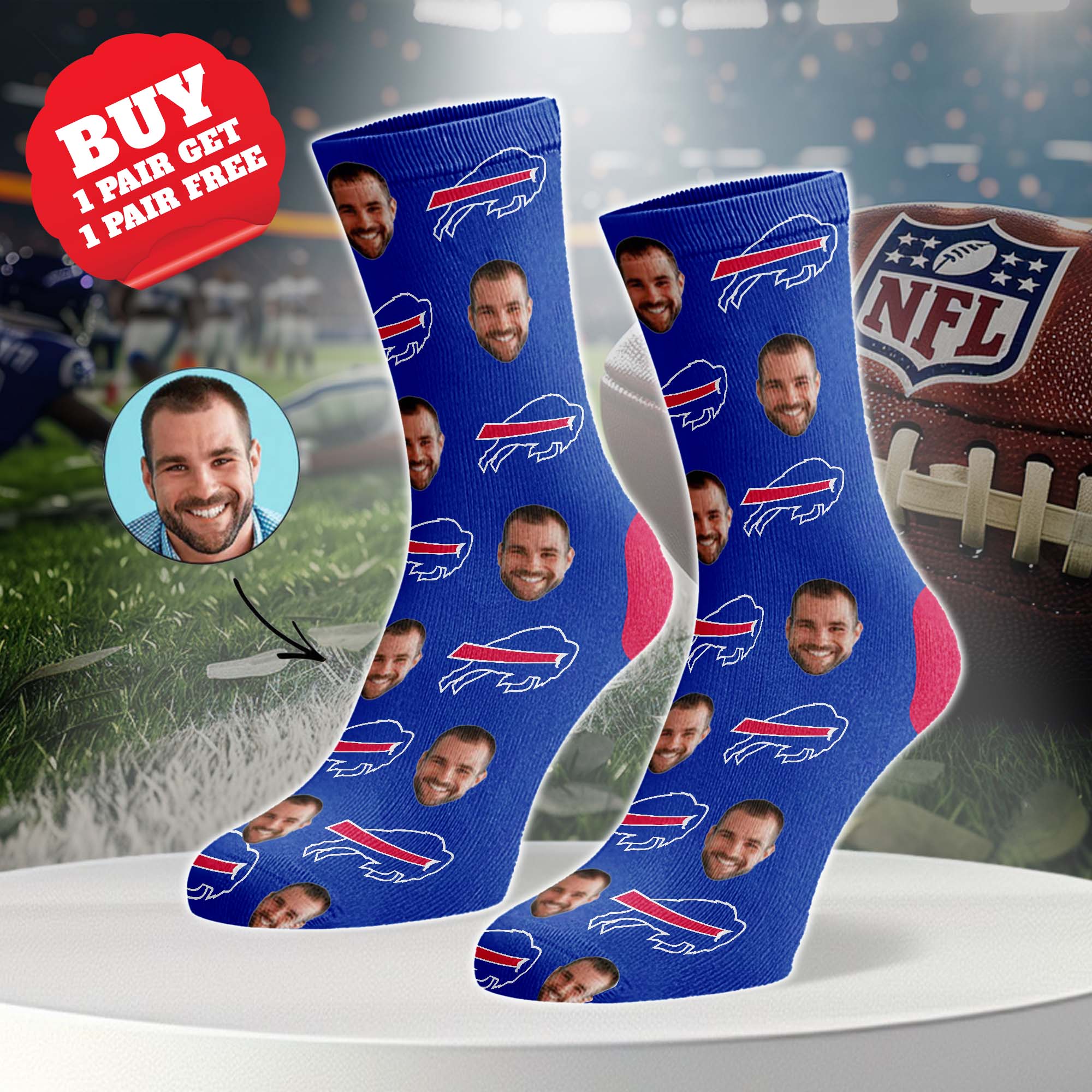 Buffalo Bills Personalized Middle Tube Socks PT76608