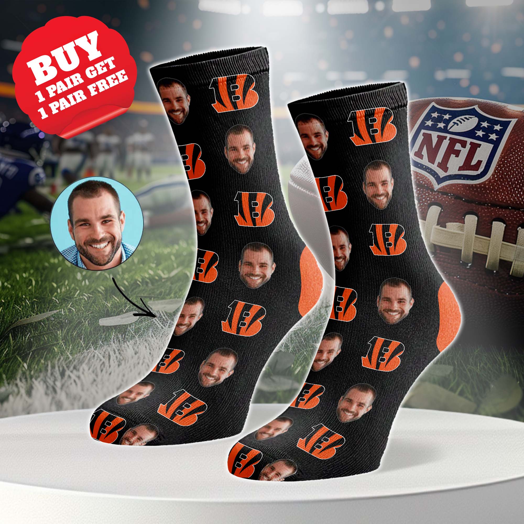 Cincinnati Bengals Personalized Middle Tube Socks PT76611