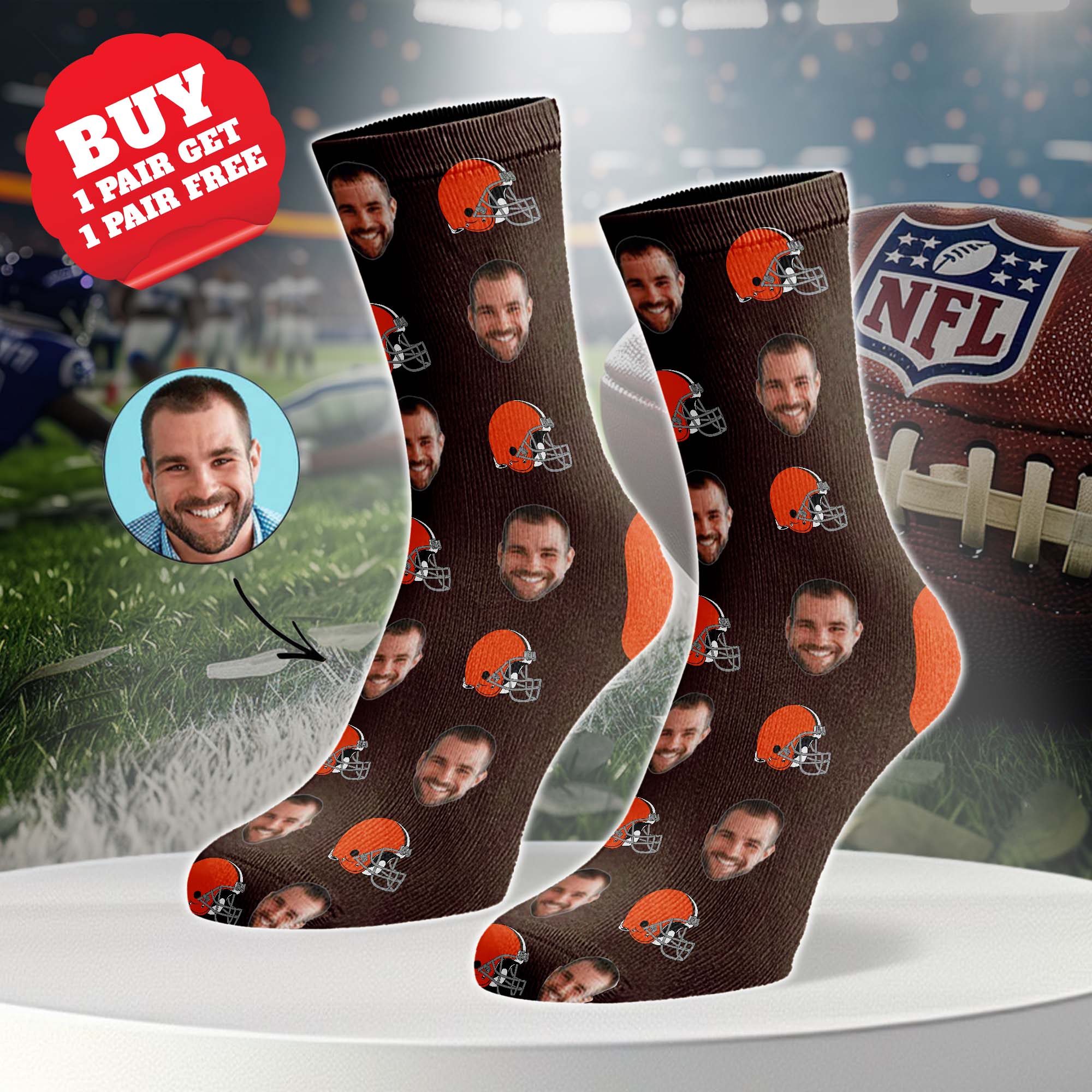 Cleveland Browns Personalized Middle Tube Socks PT76612
