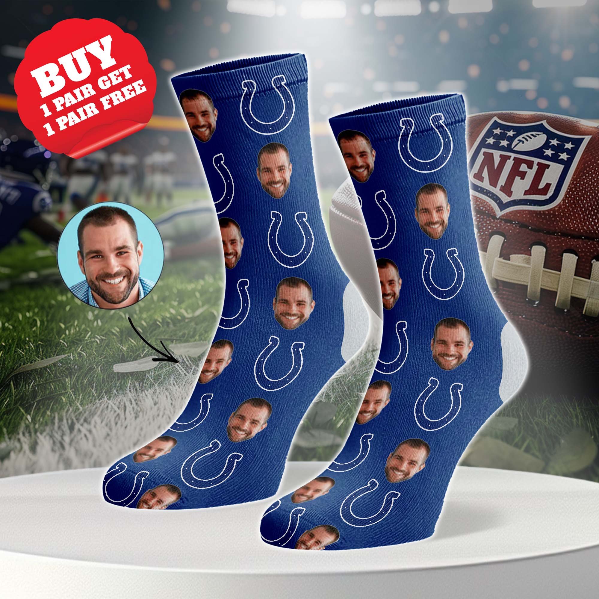 Indianapolis Colts Personalized Middle Tube Socks PT76618