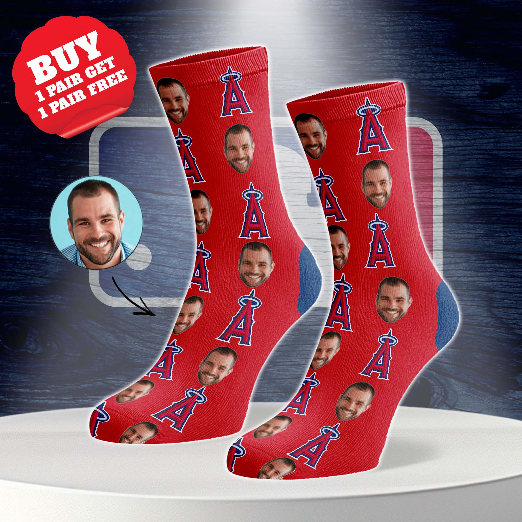 Los Angeles Angels Personalized Middle Tube Socks PT76588