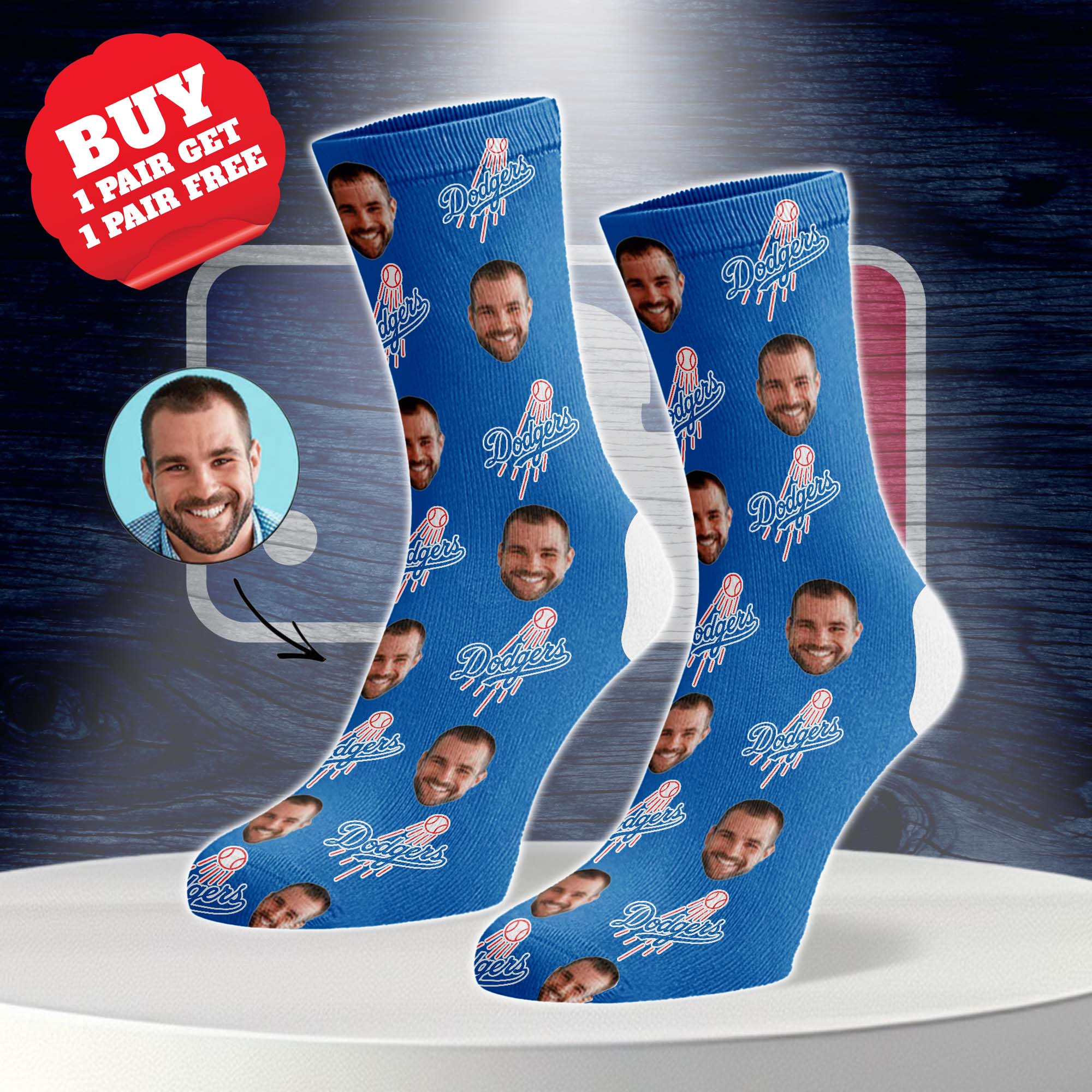 Los Angeles Dodgers Personalized Middle Tube Socks PT76589