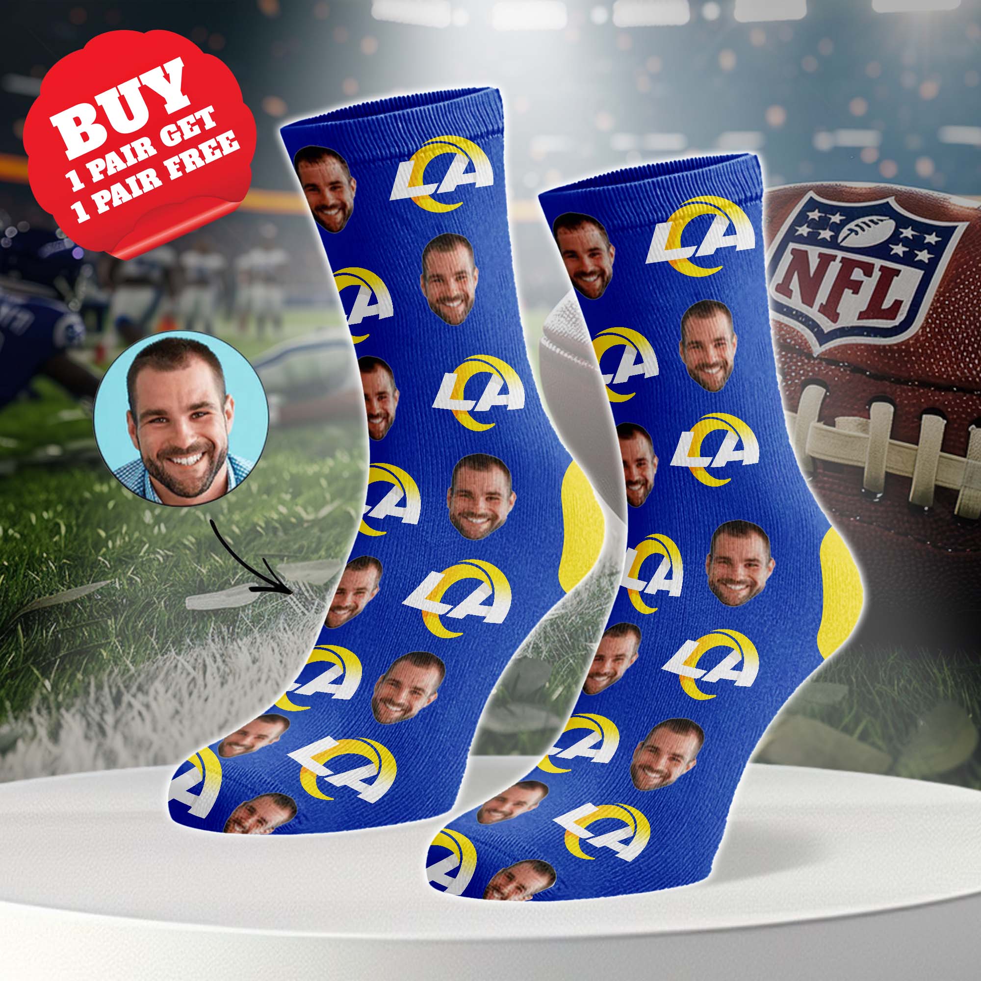 Los Angeles Rams Personalized Middle Tube Socks PT76623
