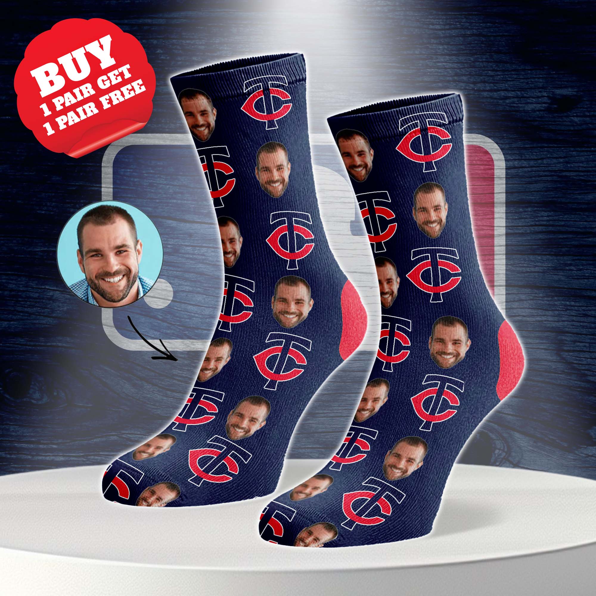 Minnesota Twins Personalized Middle Tube Socks PT76592