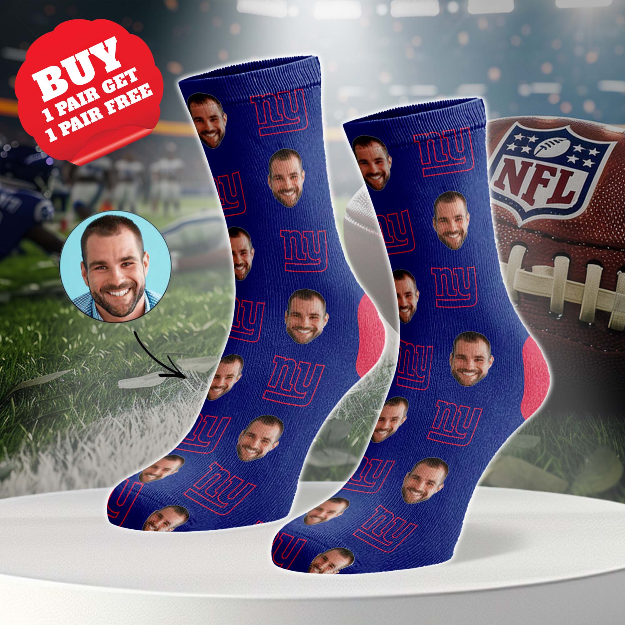 New York Giant Personalized Middle Tube Socks PT76628