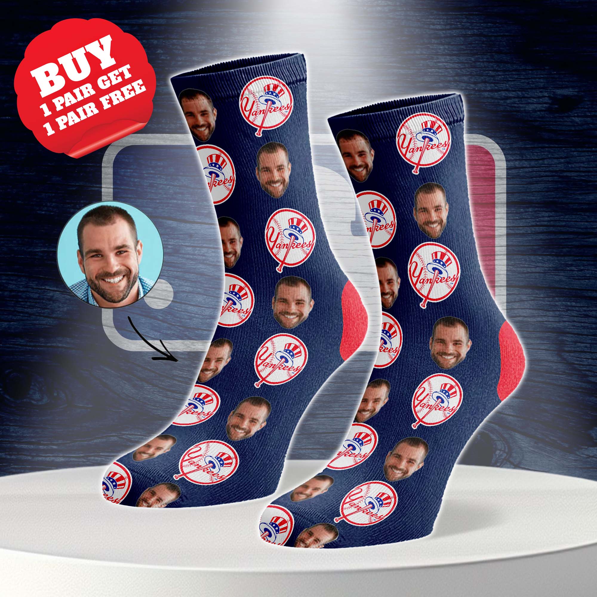 New York Yankees Personalized Middle Tube Socks PT76594