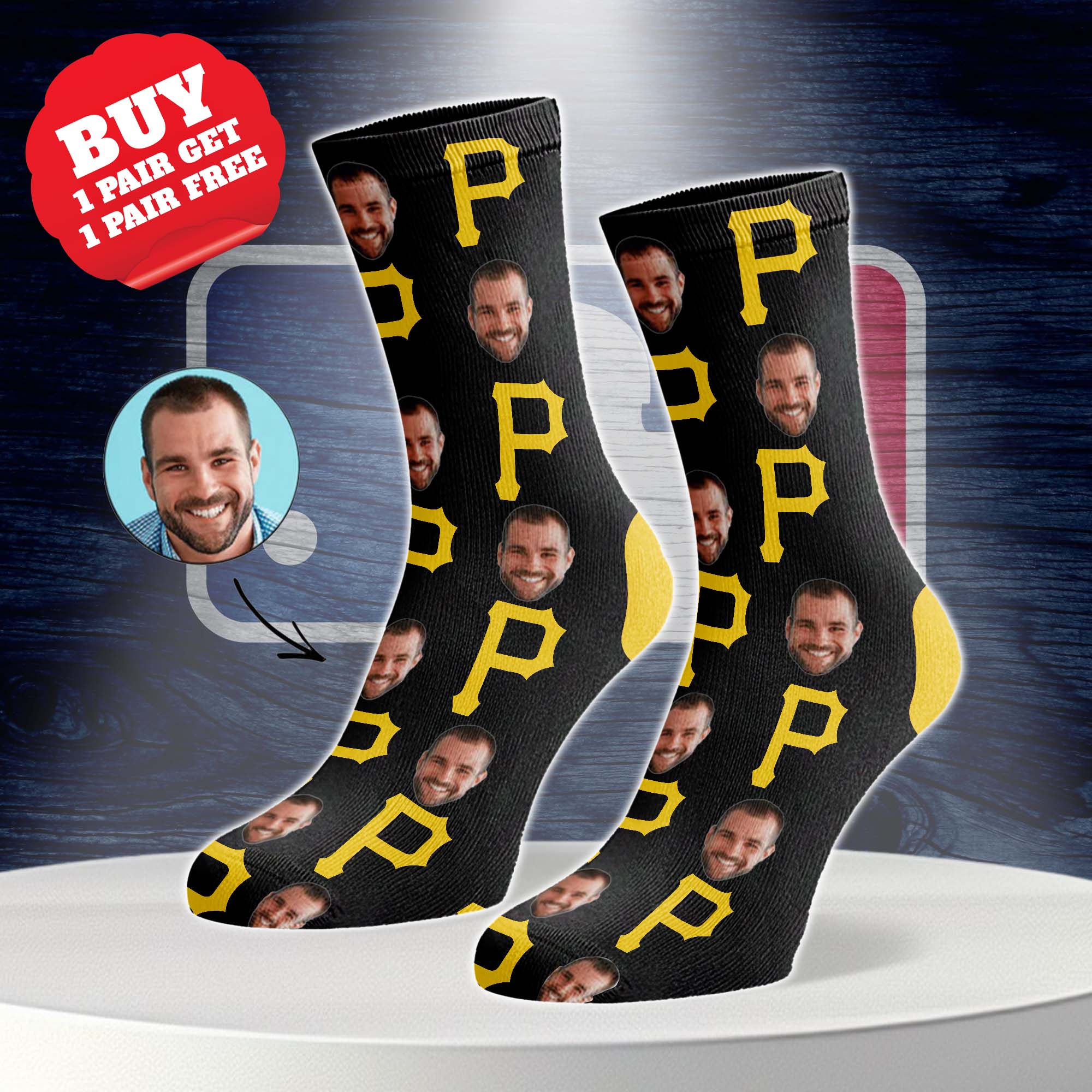 Pittsburgh Pirates Personalized Middle Tube Socks PT76596
