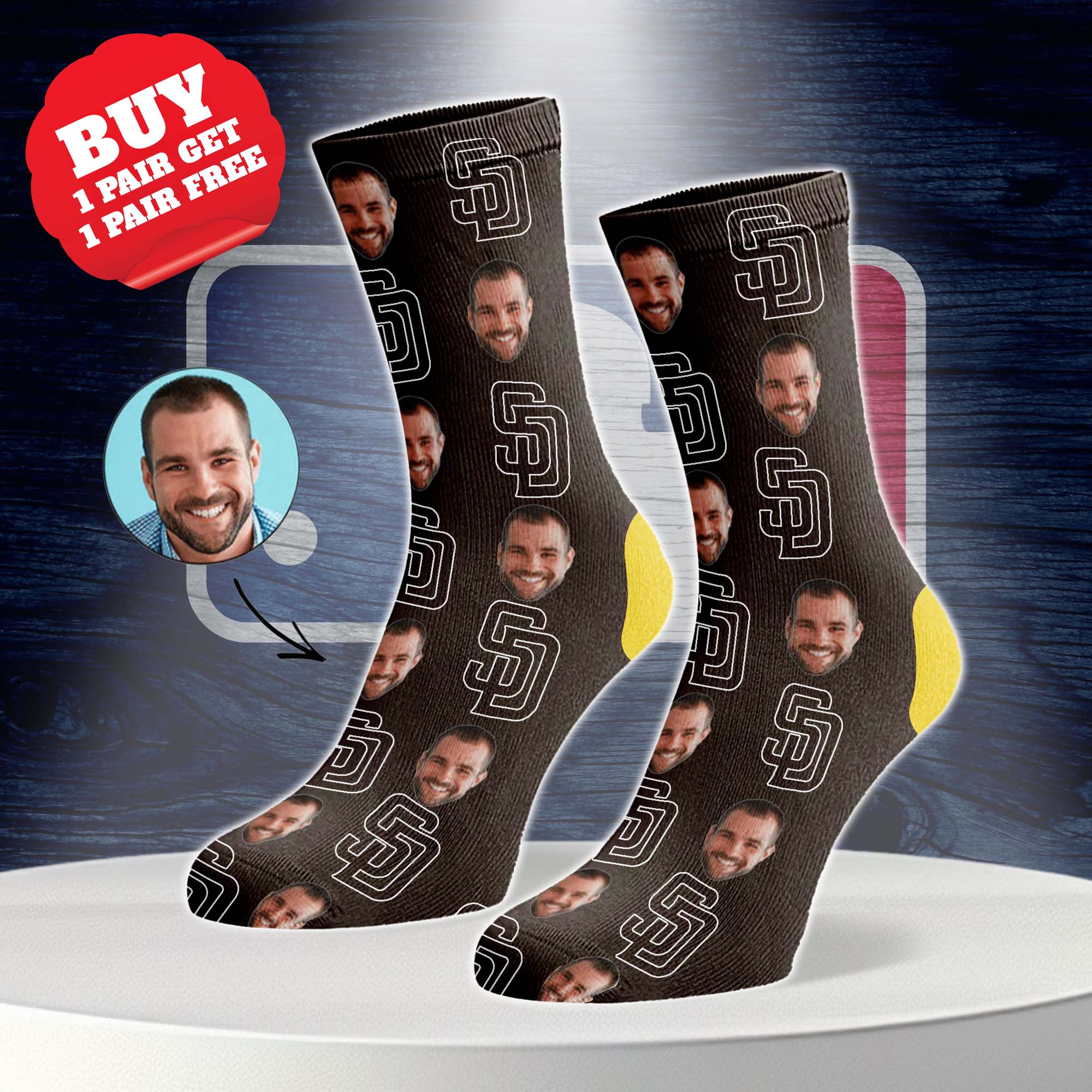 San Diego Padres Personalized Middle Tube Socks PT76597