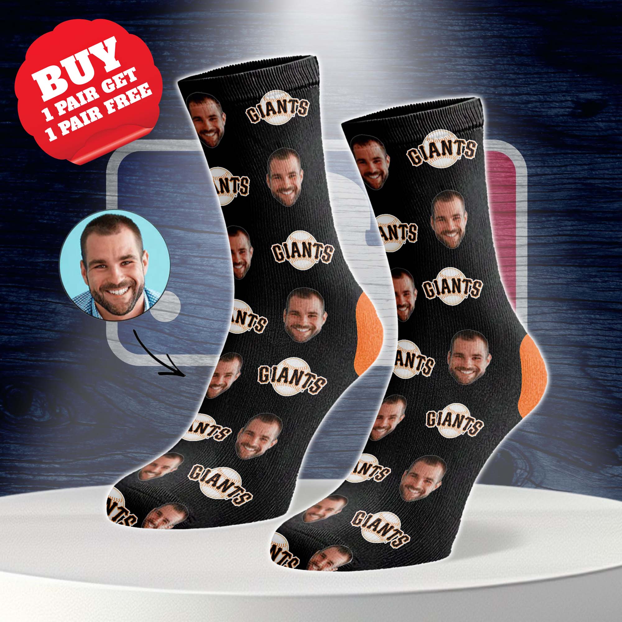 San Francisco Giants Personalized Middle Tube Socks PT76598