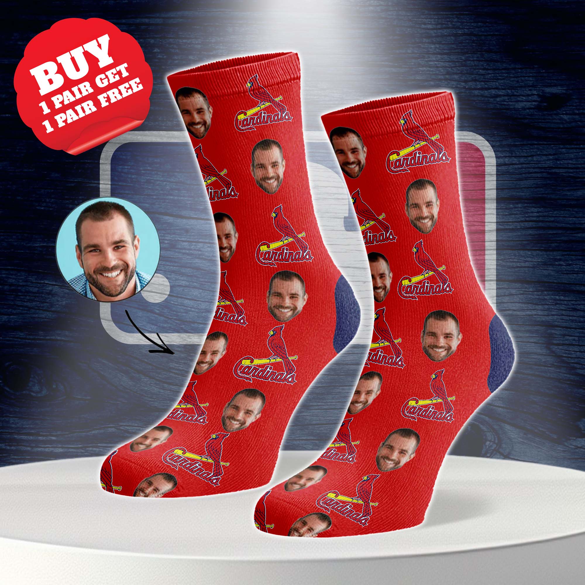 St. Louis Cardinals Personalized Middle Tube Socks PT76600