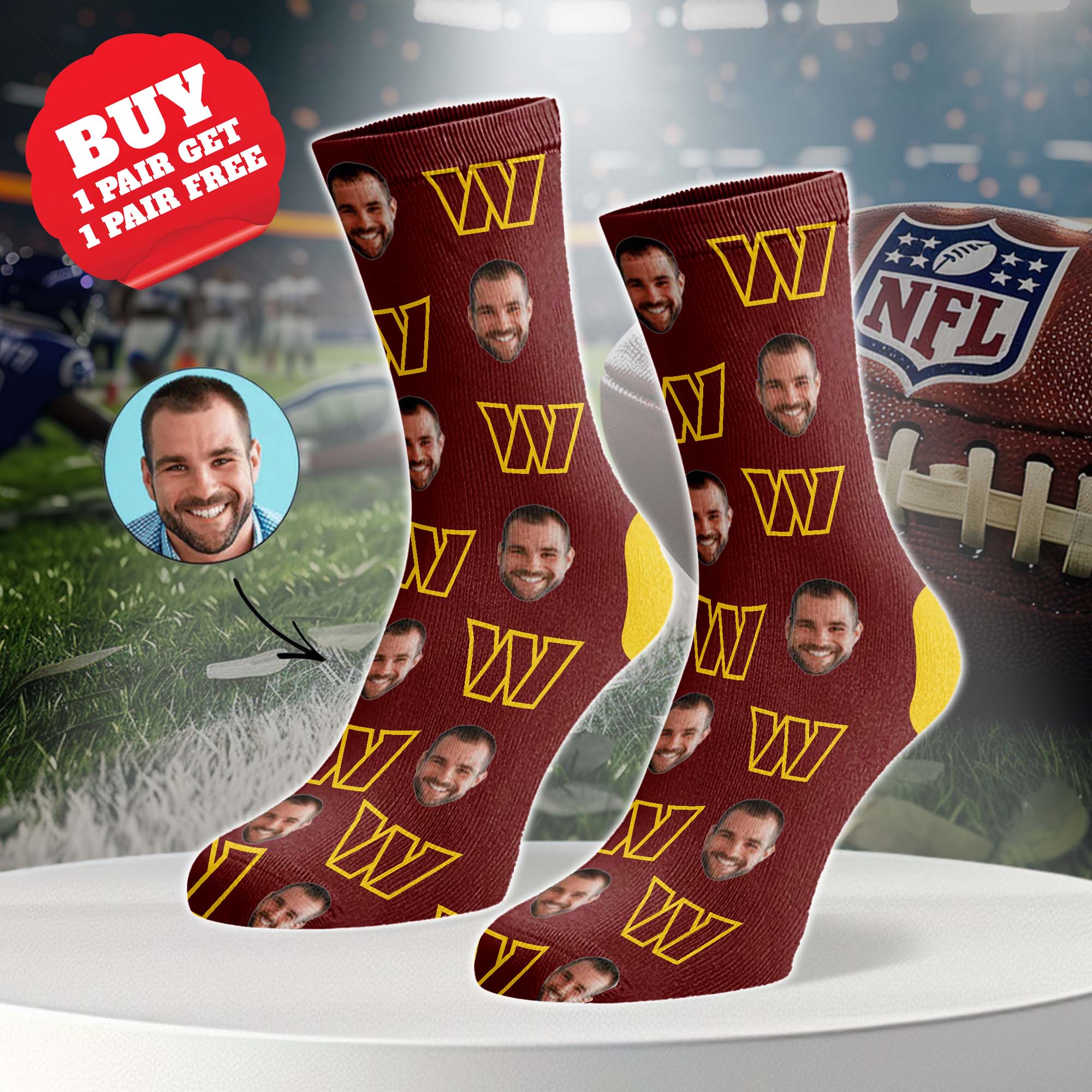 Washington Commanders Personalized Middle Tube Socks PT76636