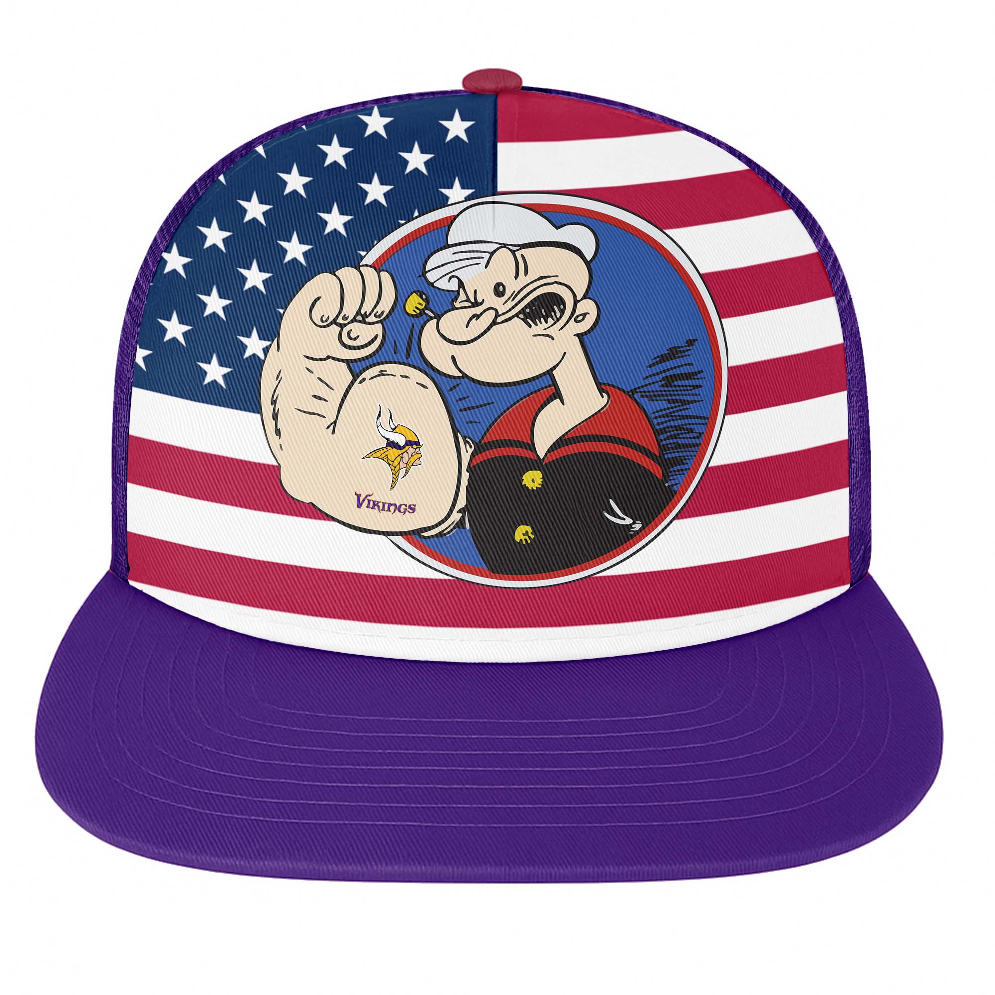 Minnesota Vikings Vintage - NFL X Popeye Snapback Hat PT76726