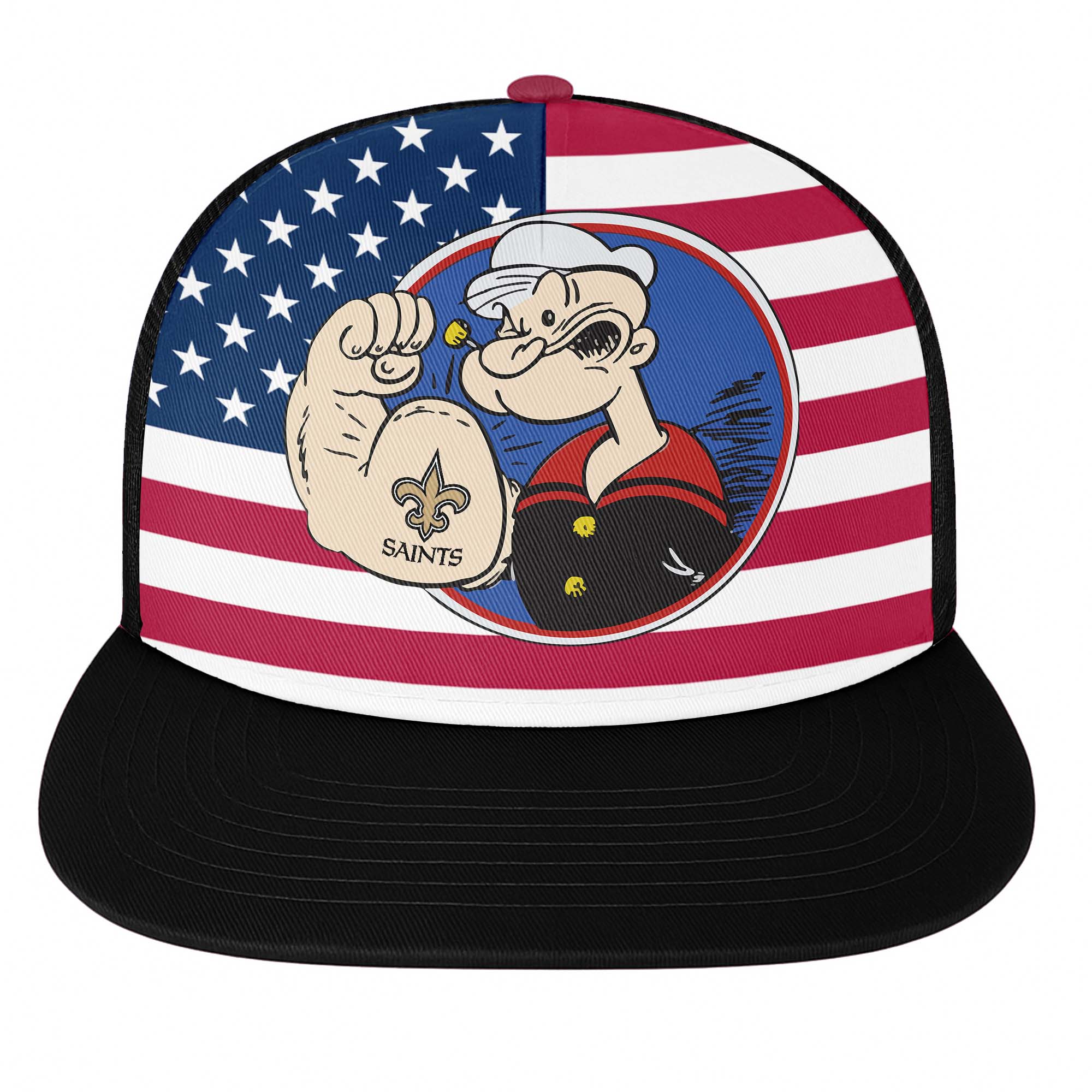 New Orleans Saints Vintage - NFL X Popeye Snapback Hat PT76728