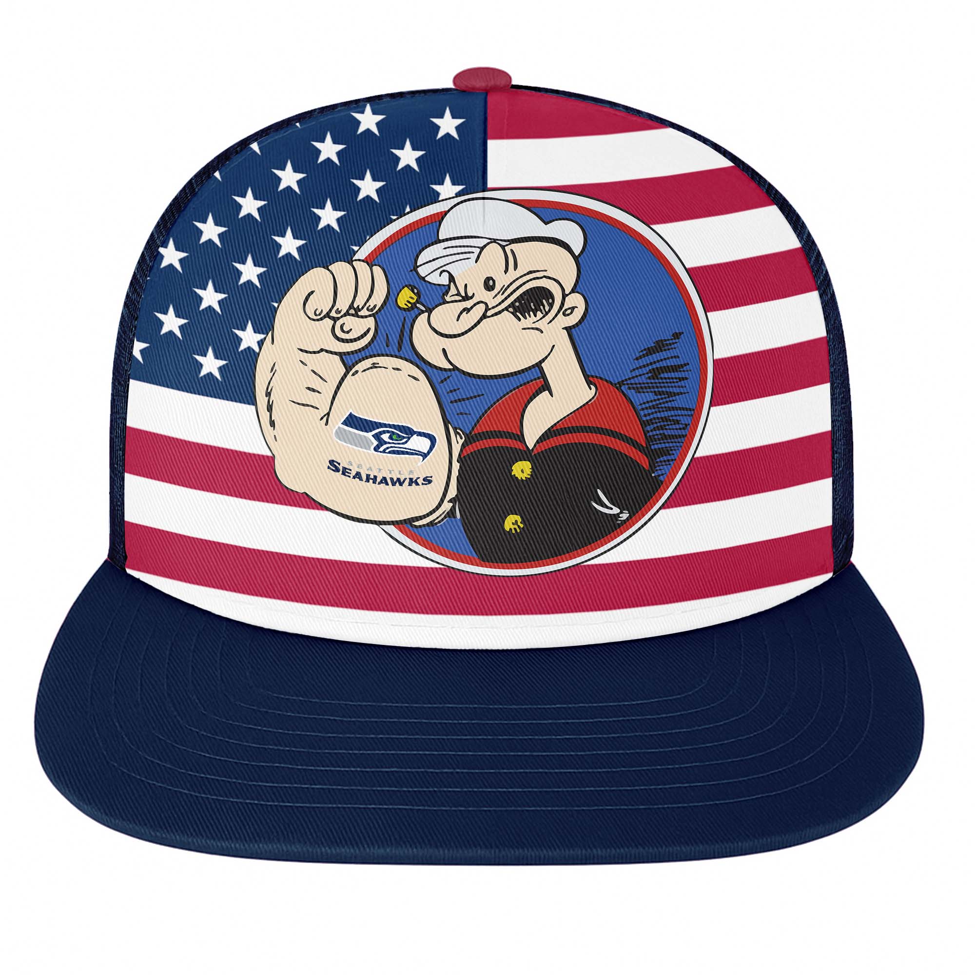 Seattle Seahawks Vintage - NFL X Popeye Snapback Hat PT76734