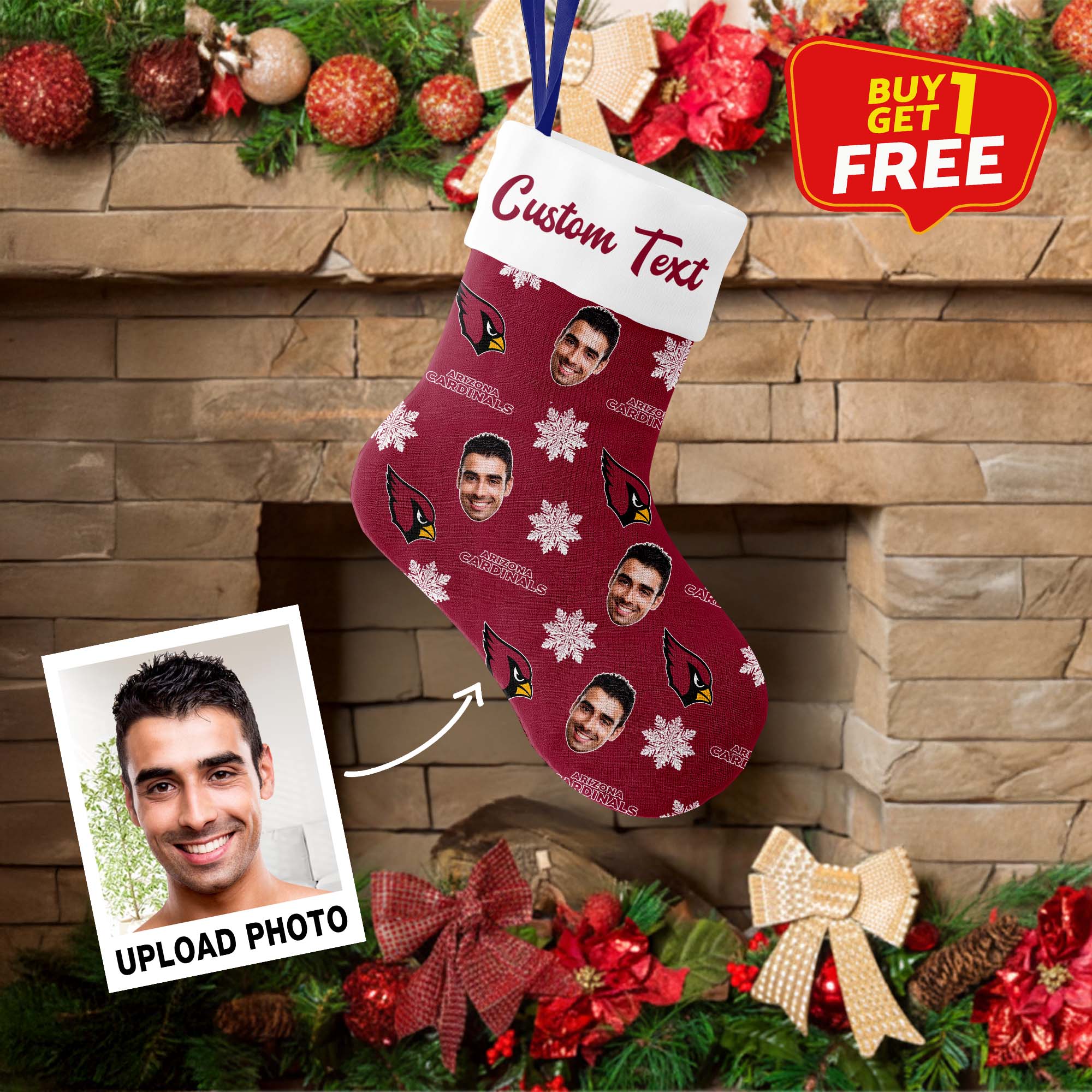 Arizona Cardinal Christmas Stocking Socks PT76673