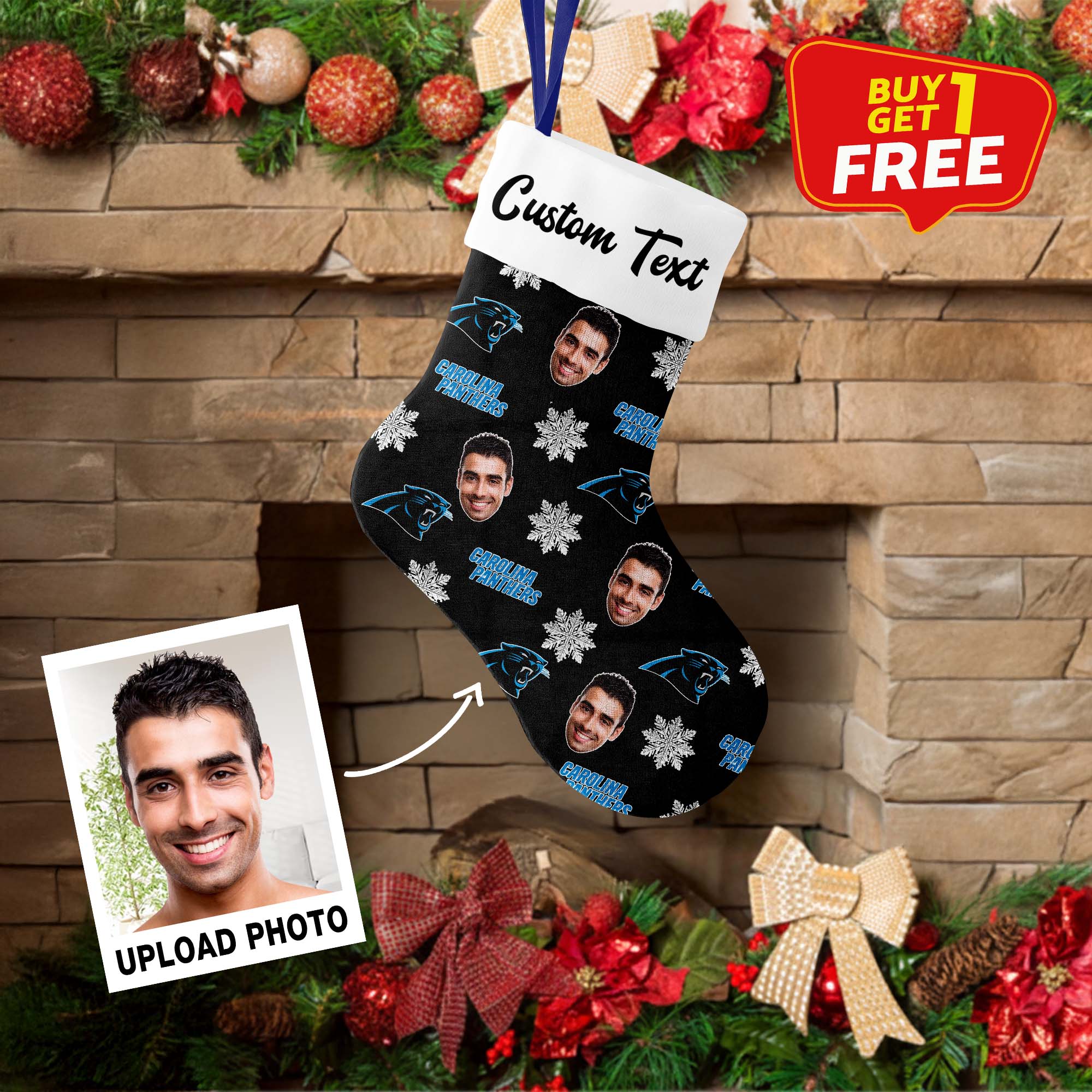 Carolina Panthers Christmas Stocking Socks PT76677