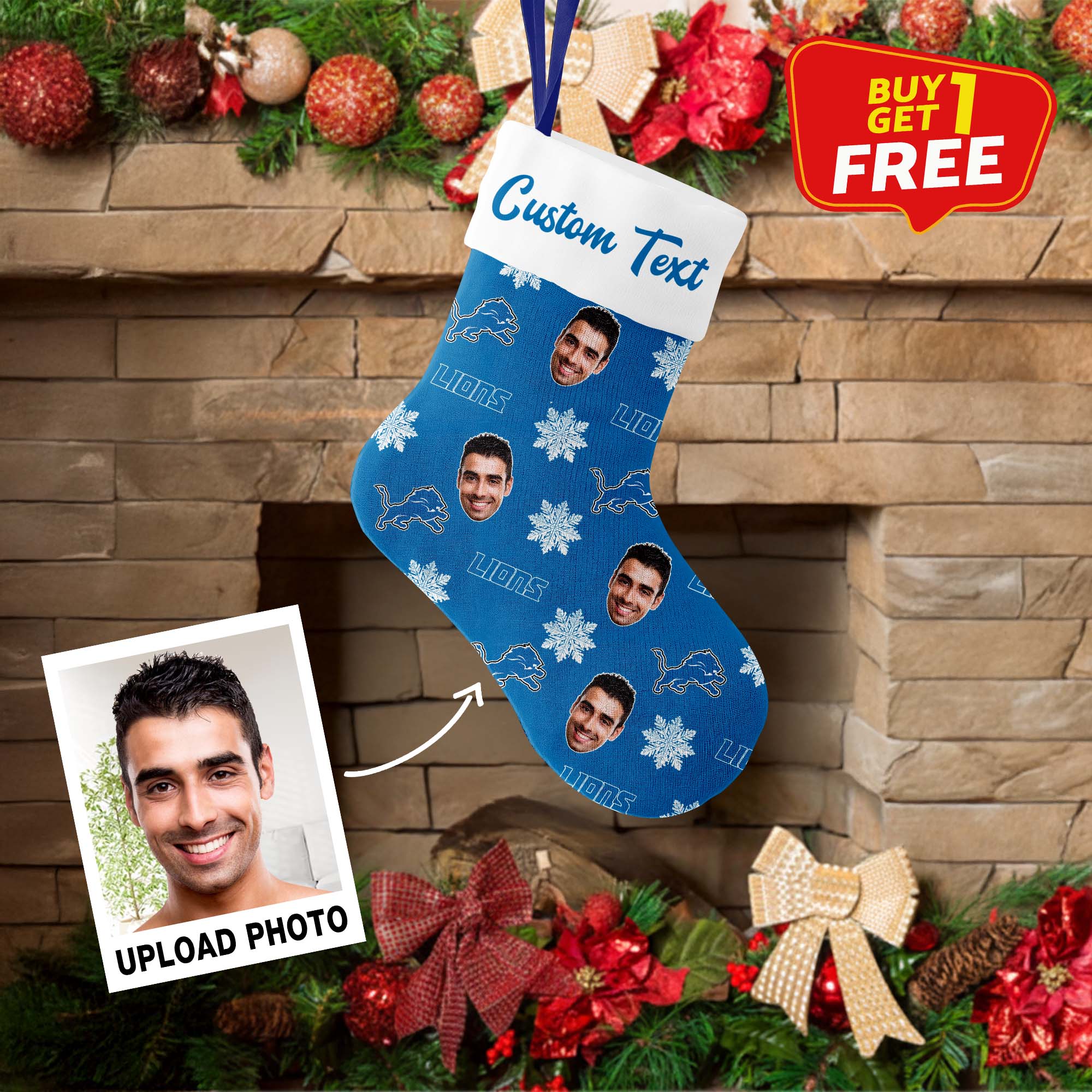 Detroit Lions Christmas Stocking Socks PT76683