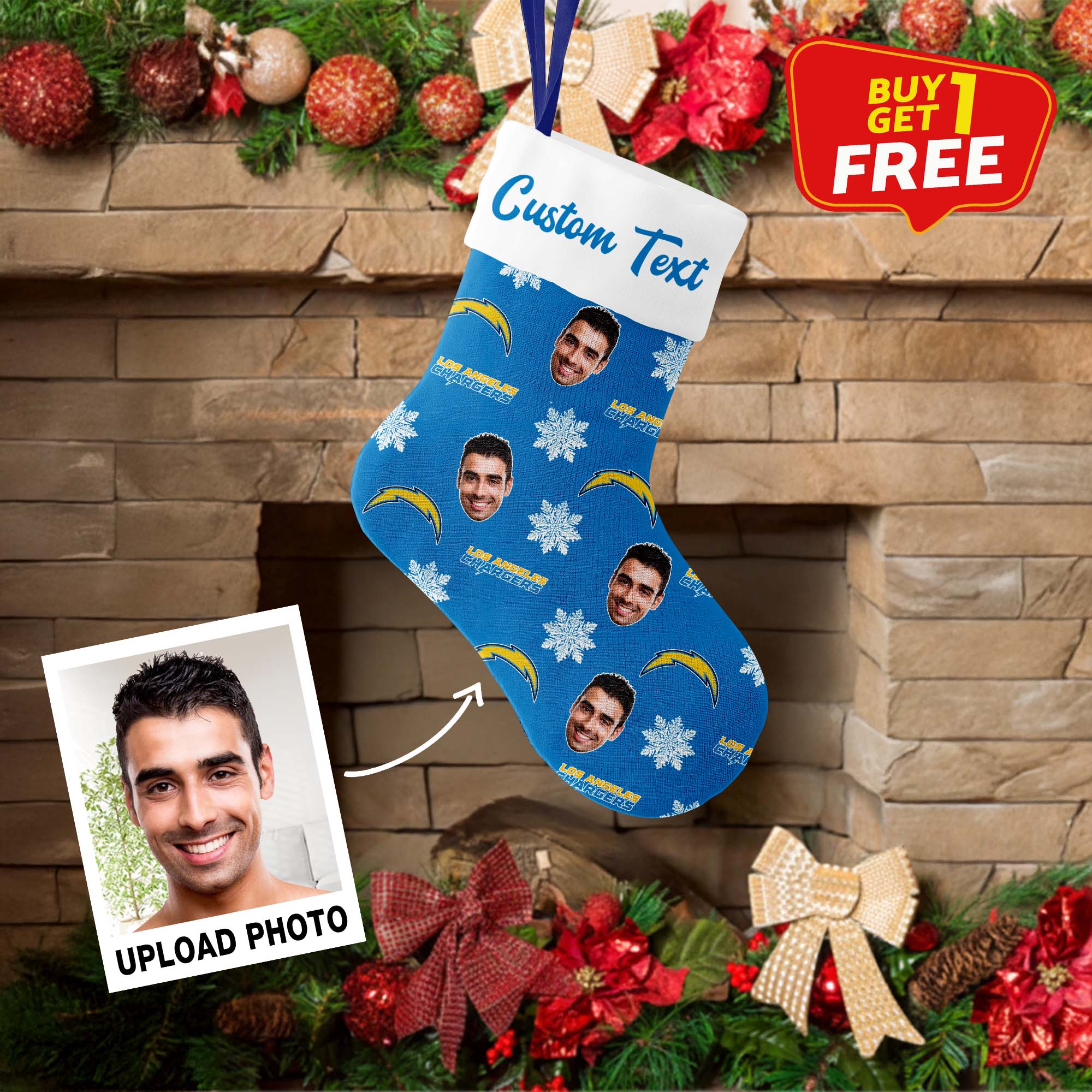 Los Angeles Chargers Christmas Stocking Socks PT76690