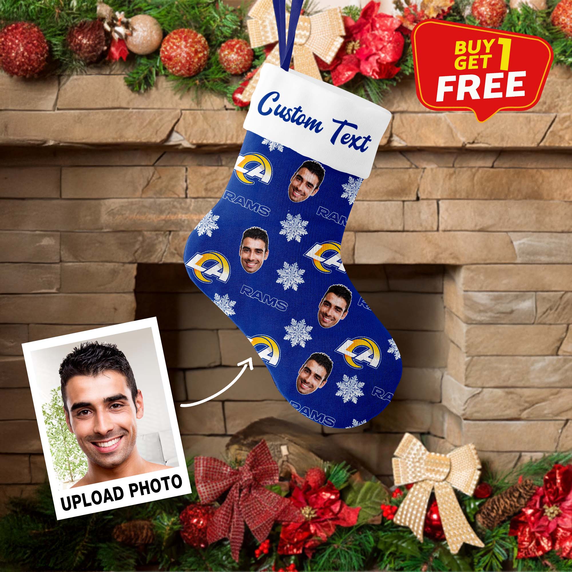 Los Angeles Rams Christmas Stocking Socks PT76691